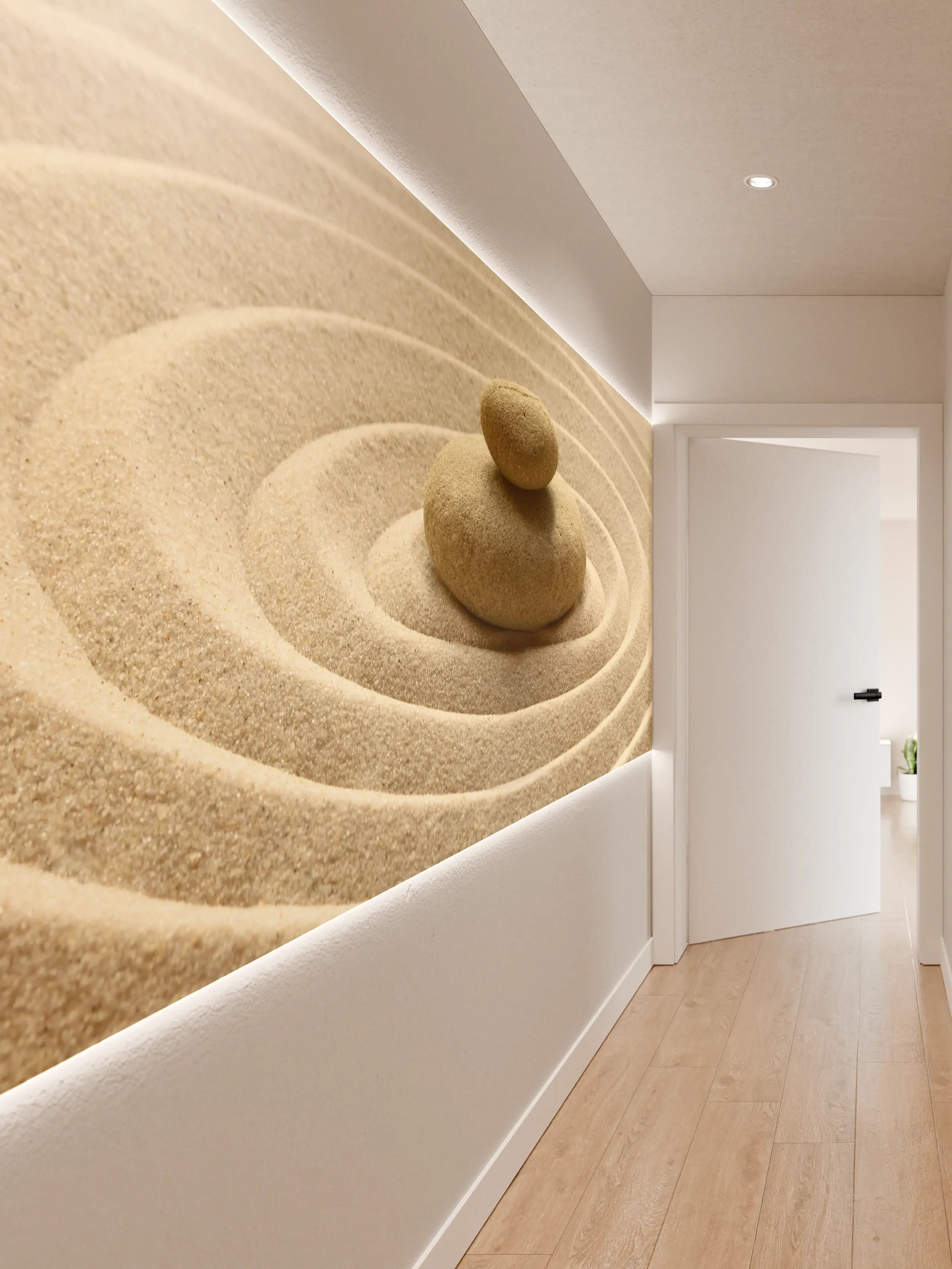 Wandverkleidung Flur - Sand im Zen-Garten