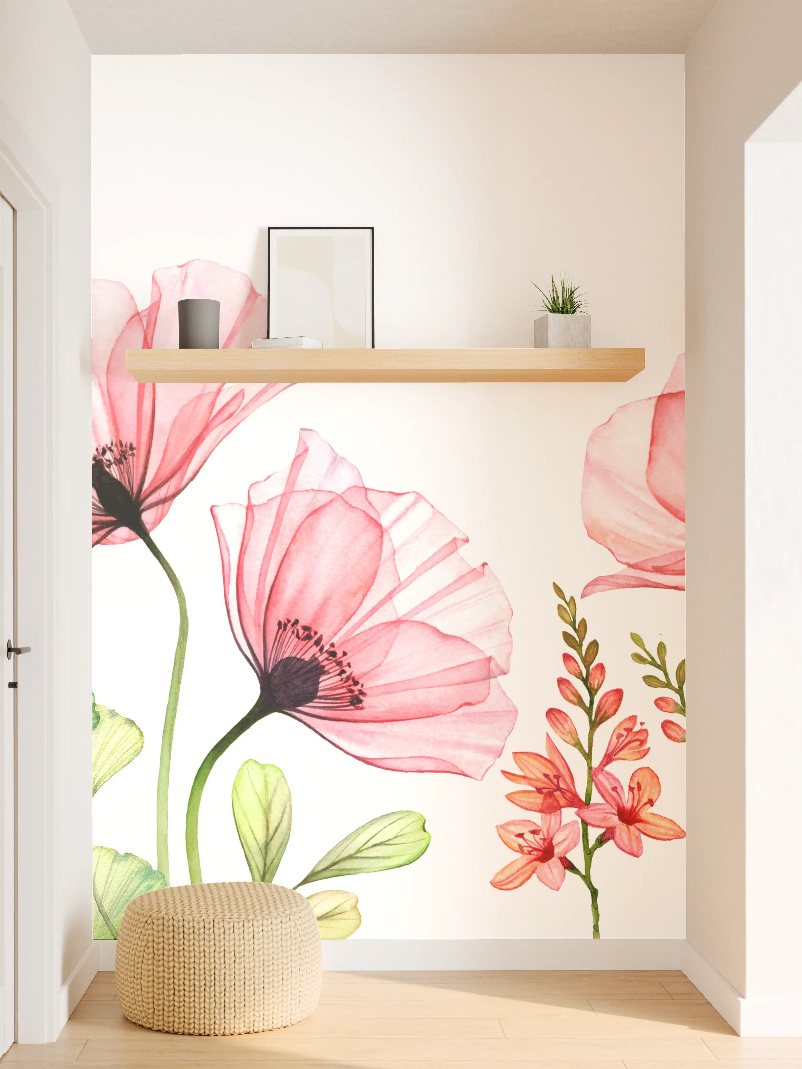 Wandverkleidung Flur - Sanfte Blumengarten-Wanddekoration