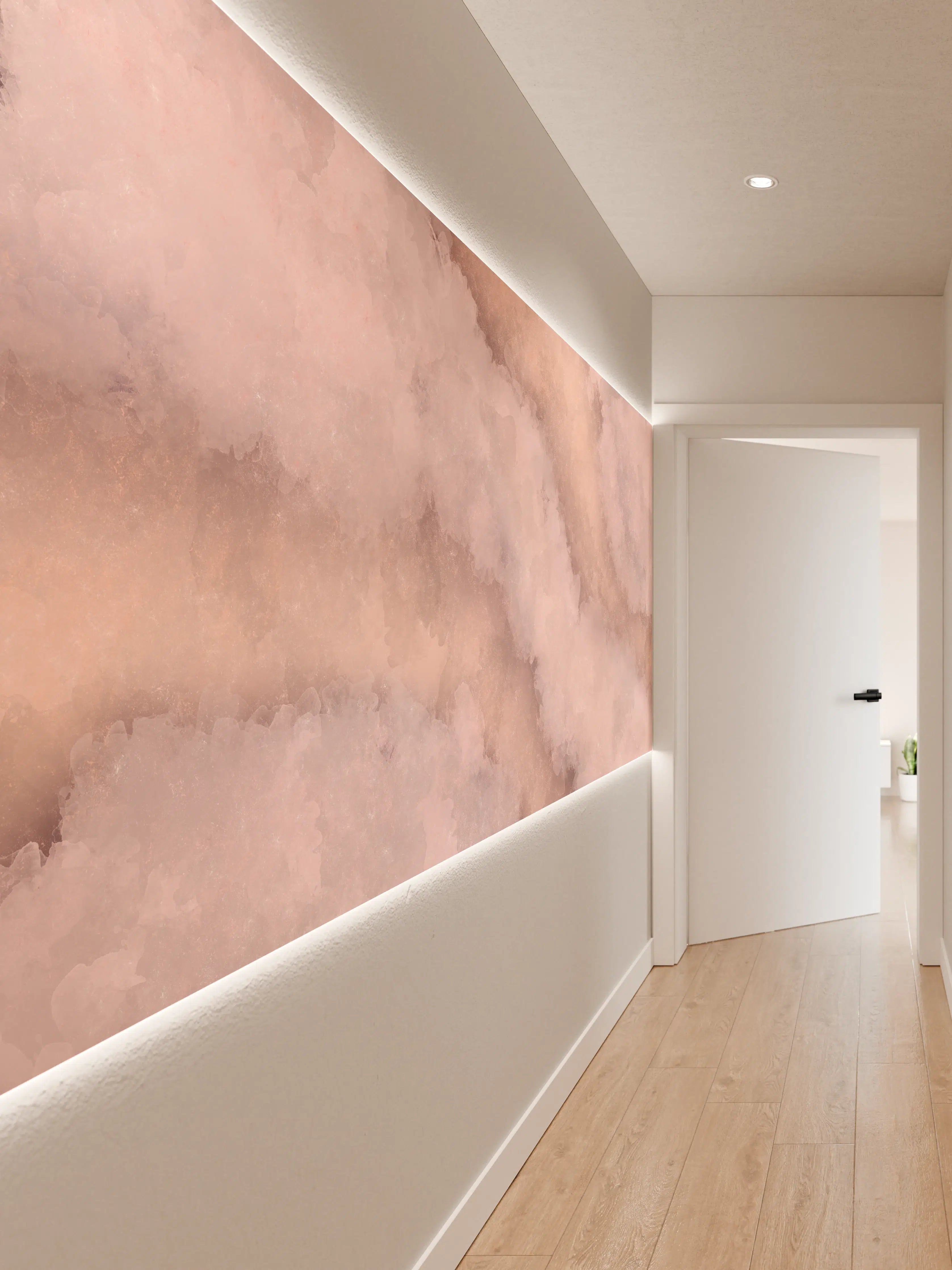 Wandverkleidung Flur - Sanfte Farbenspiele mit Rosa und Beige