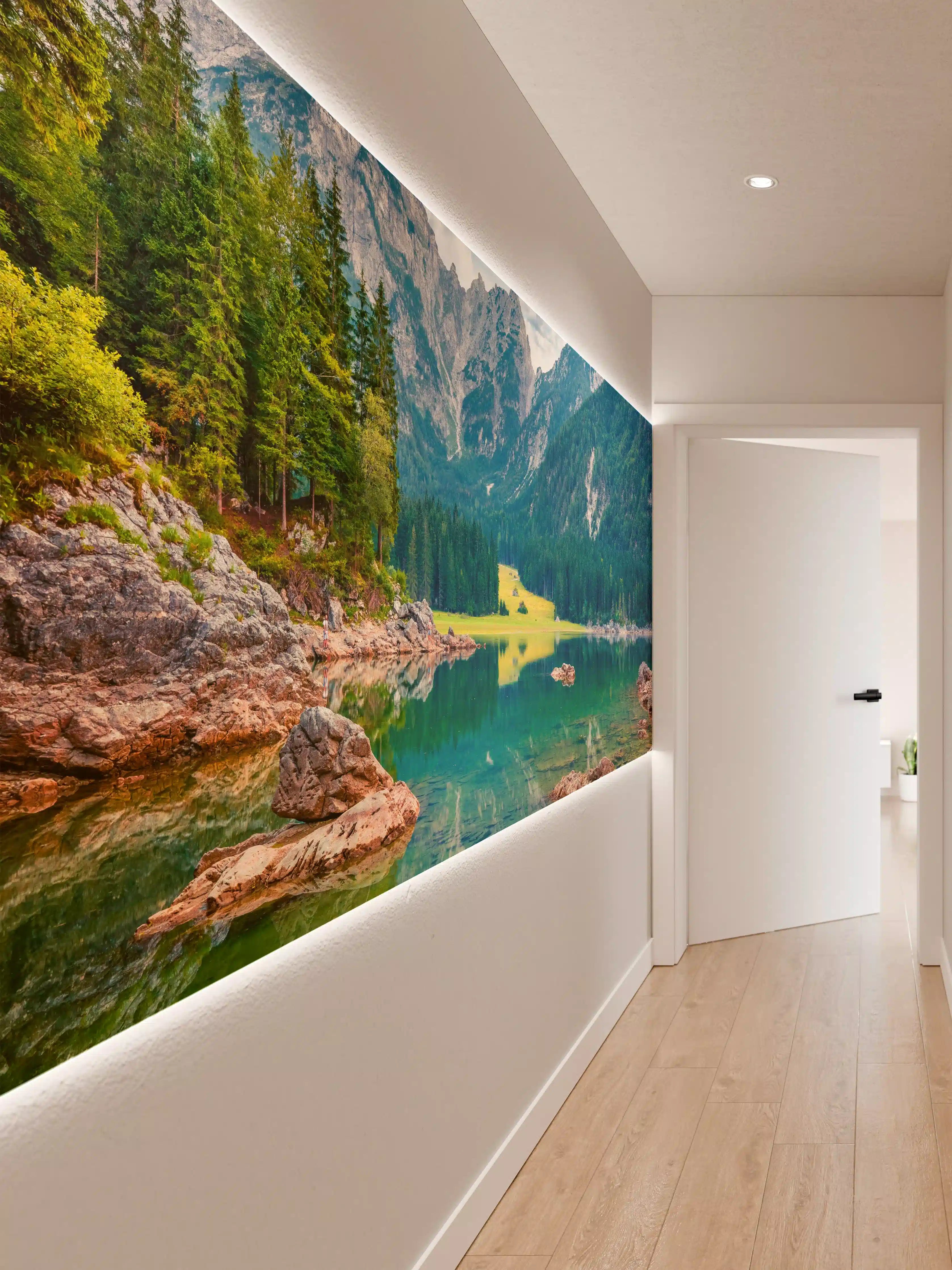 Wandverkleidung Flur - Sanfte Grautöne in Bergidylle