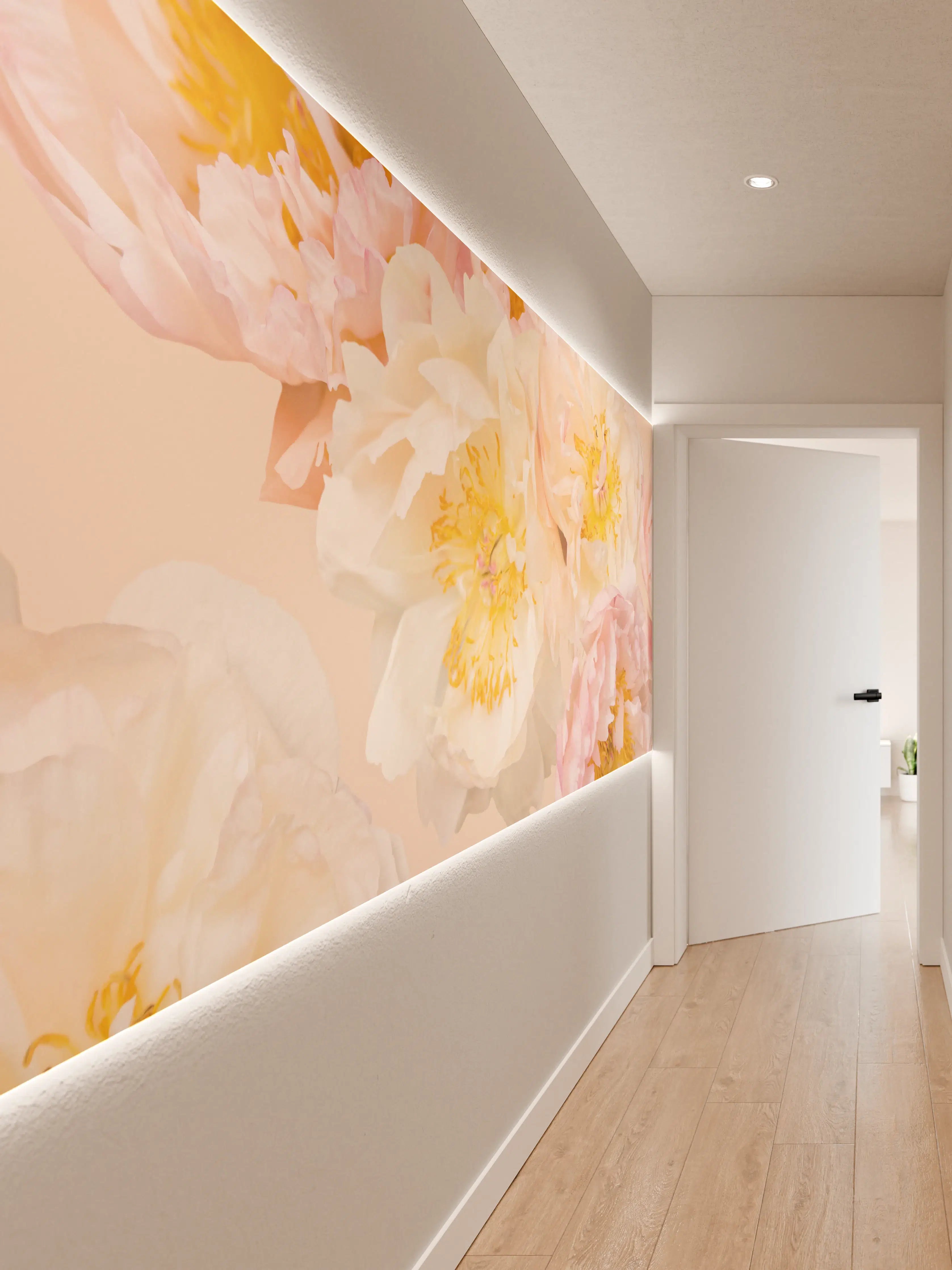 Wandverkleidung Flur - Sanfte Pastellblumen für dein Zuhause