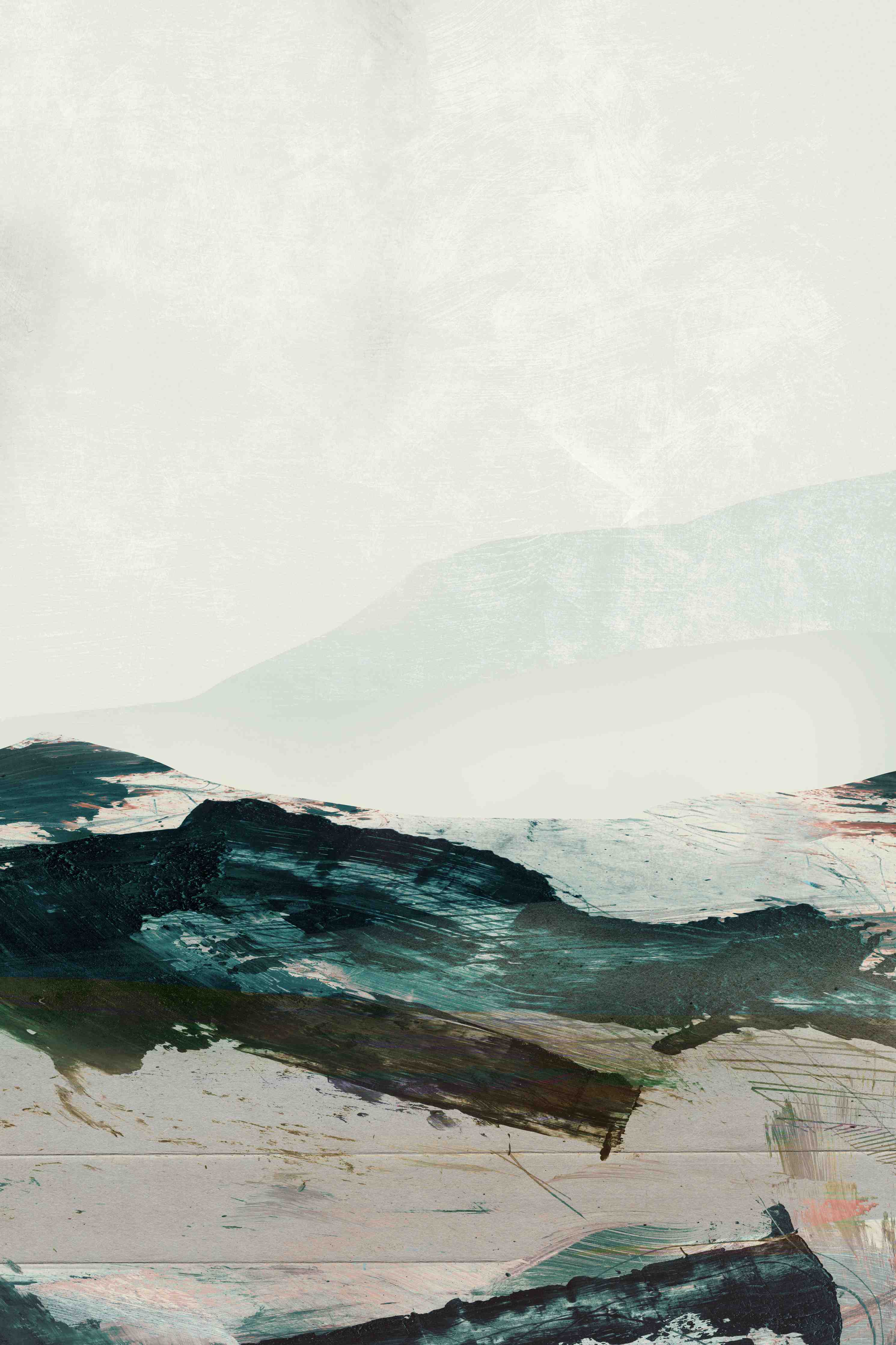 Wandverkleidung Flur-Sanfter Grau-Untergang am weißen Meer