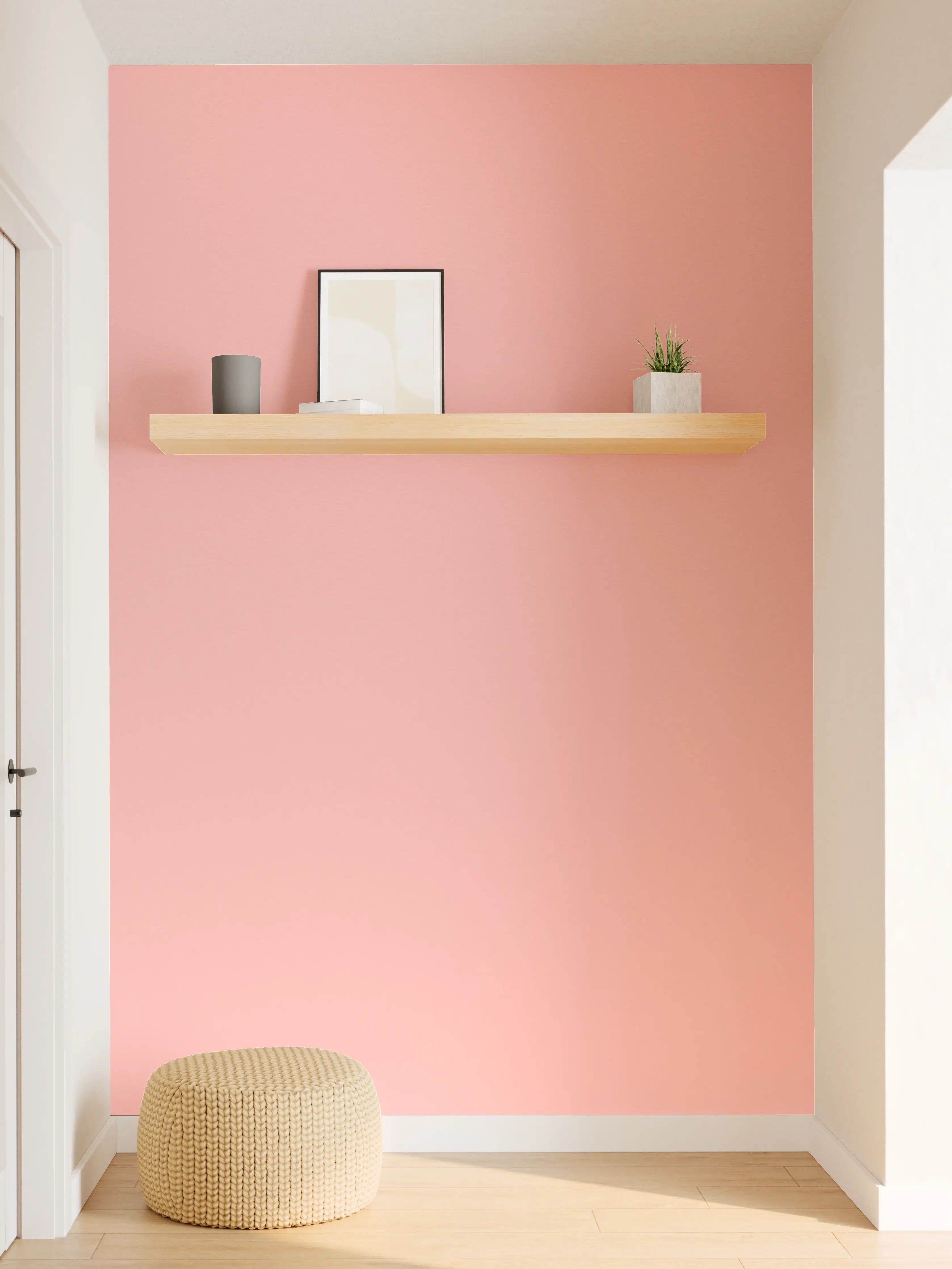 Wandverkleidung Flur - Sanfter Rosé-Hintergrund mit weichen Farbverläufen