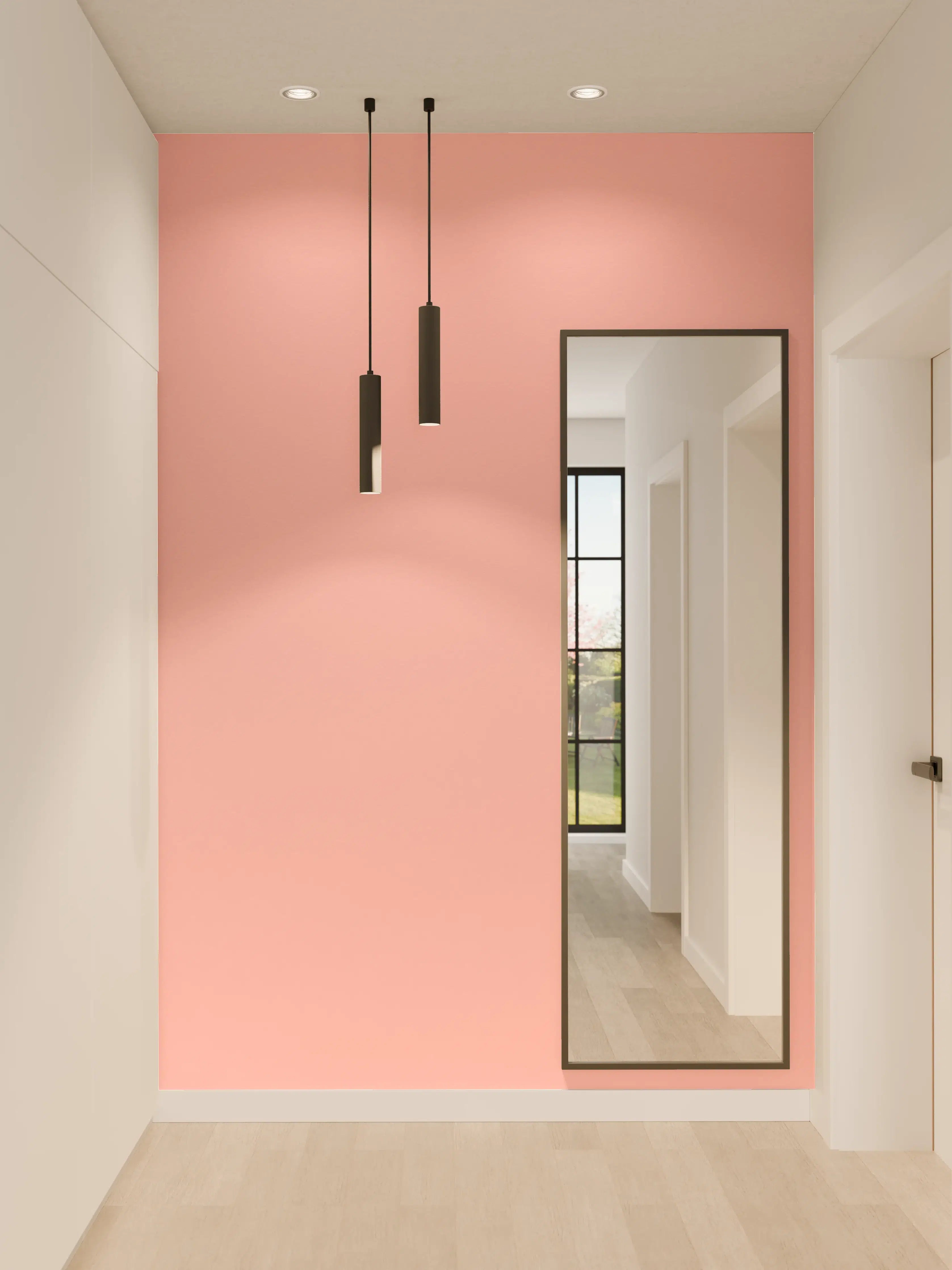Wandverkleidung Flur - Sanfter Rosé-Hintergrund mit weichen Farbverläufen