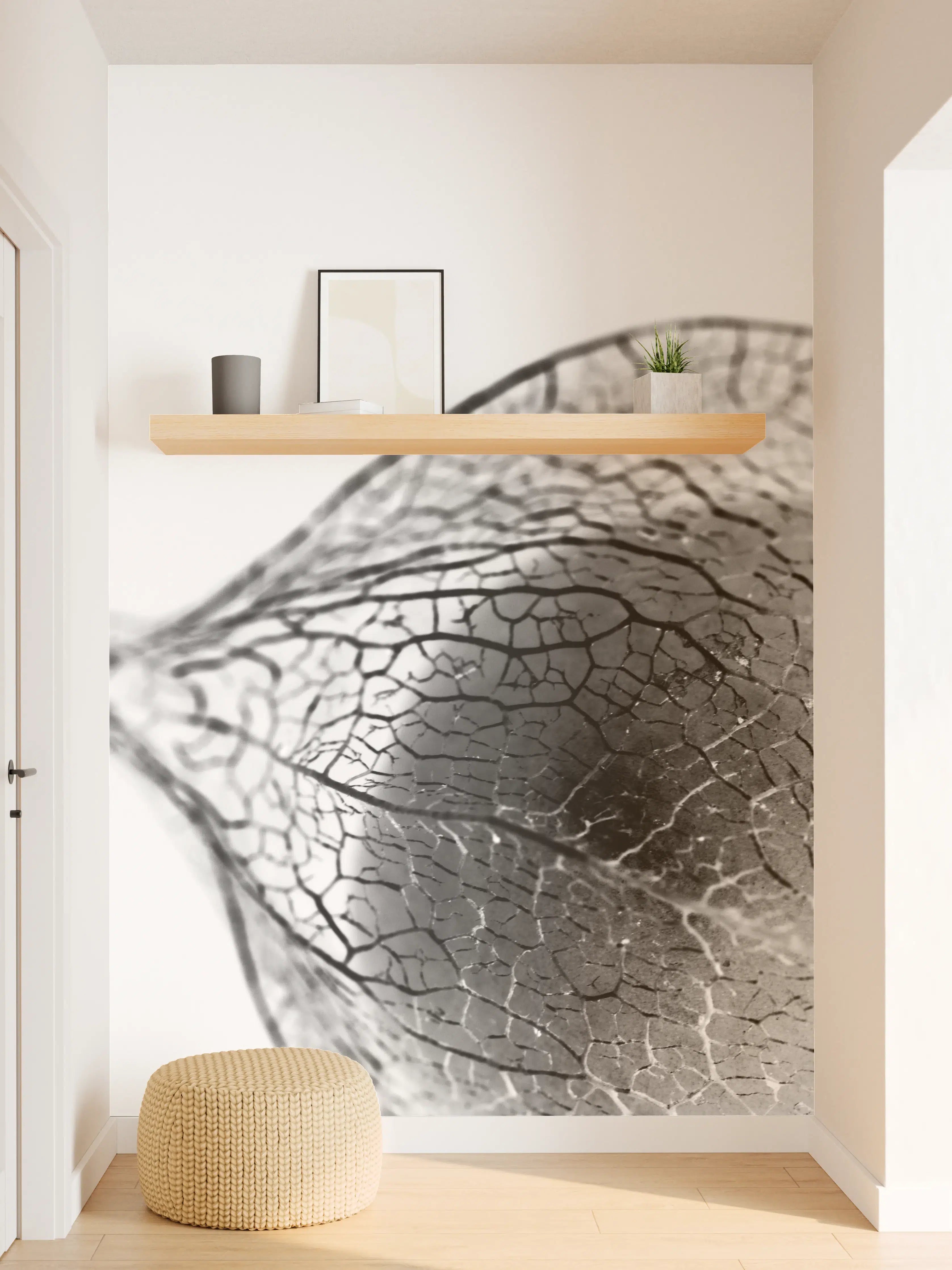Wandverkleidung Flur - Schlichte, elegante Naturaufnahme in Schwarz-Weiß