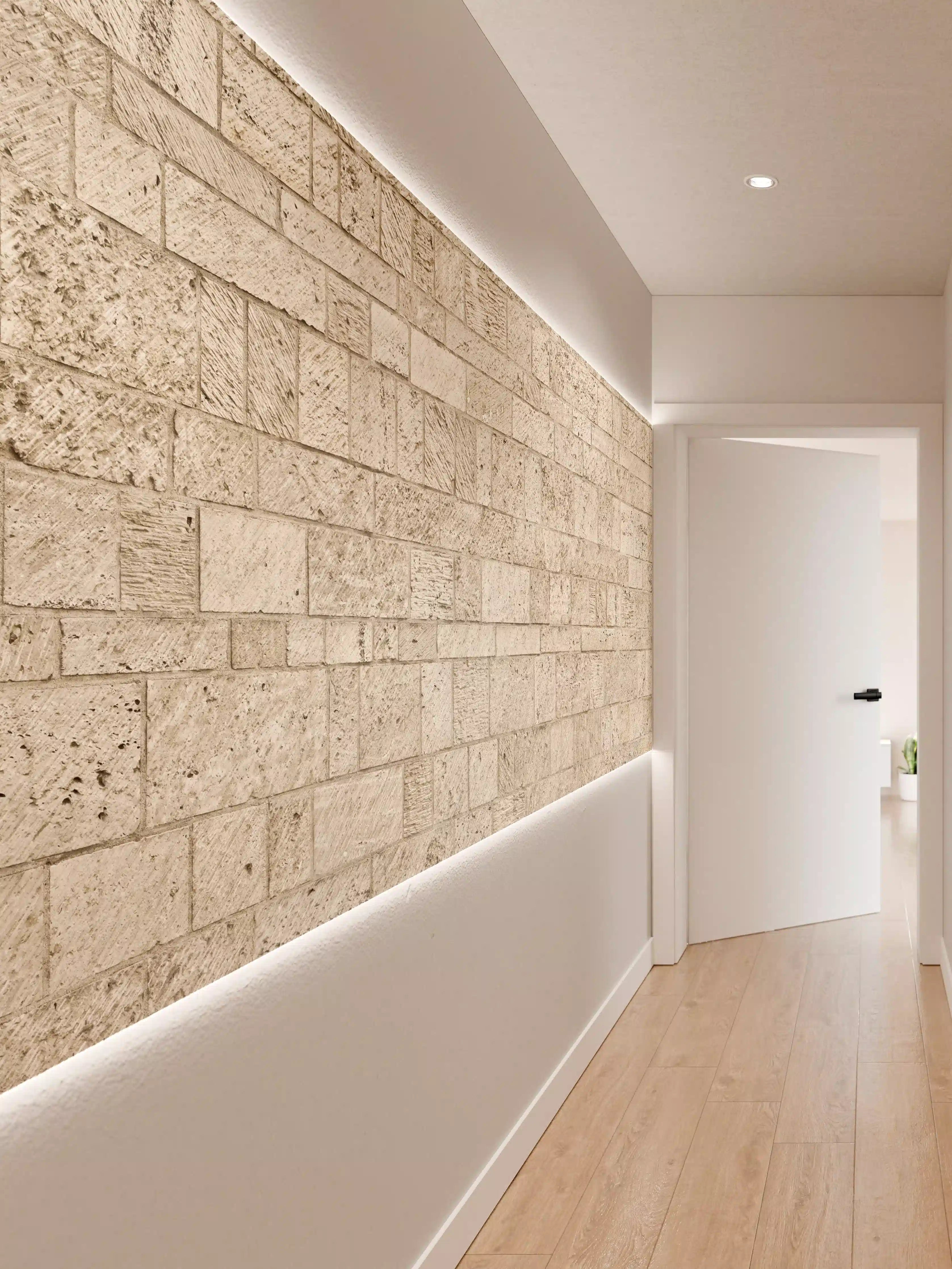 Wandverkleidung Flur - Schöne Steinfassade im Panoramaformat