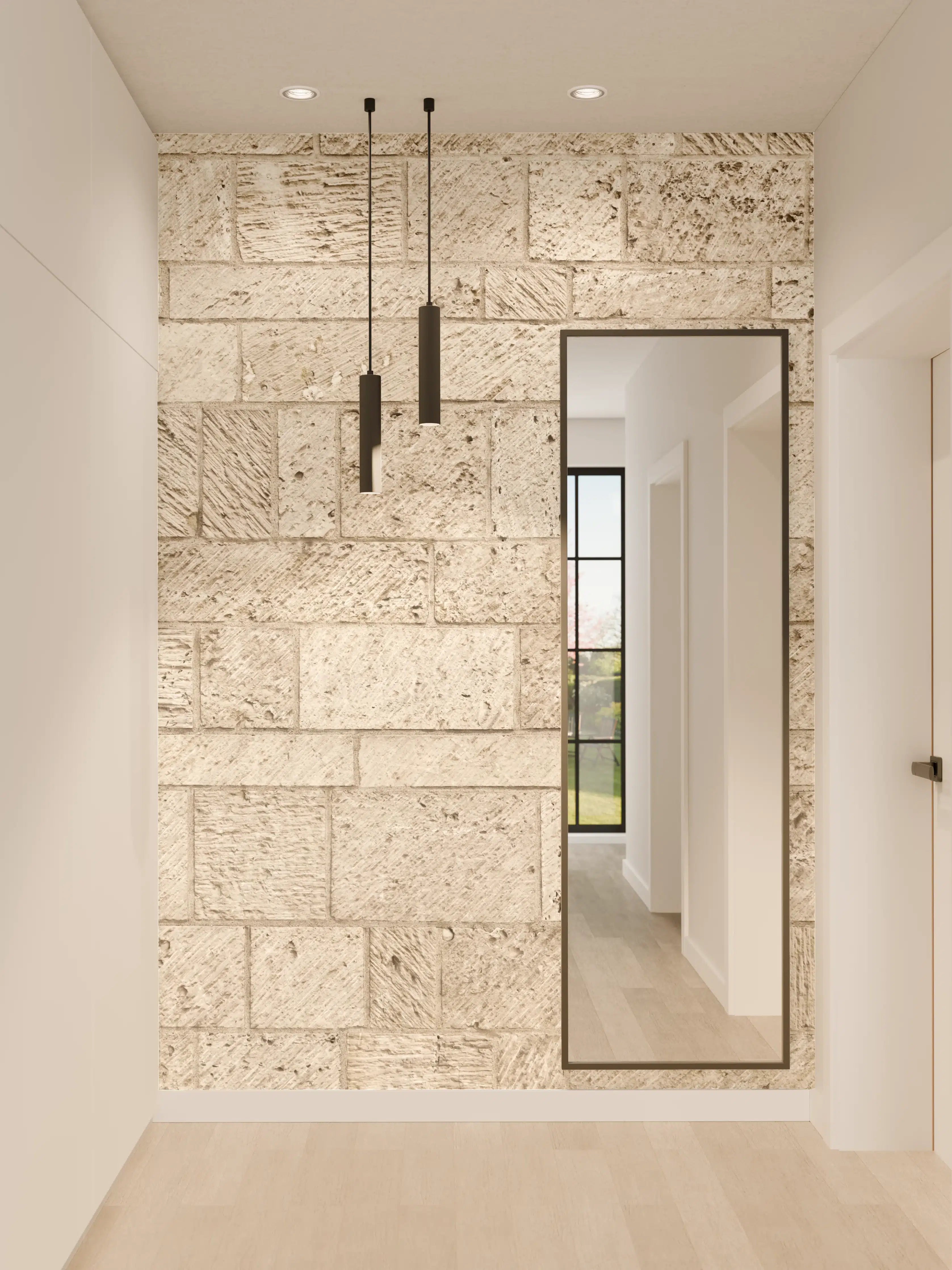 Wandverkleidung Flur - Schöne Steinfassade im Panoramaformat