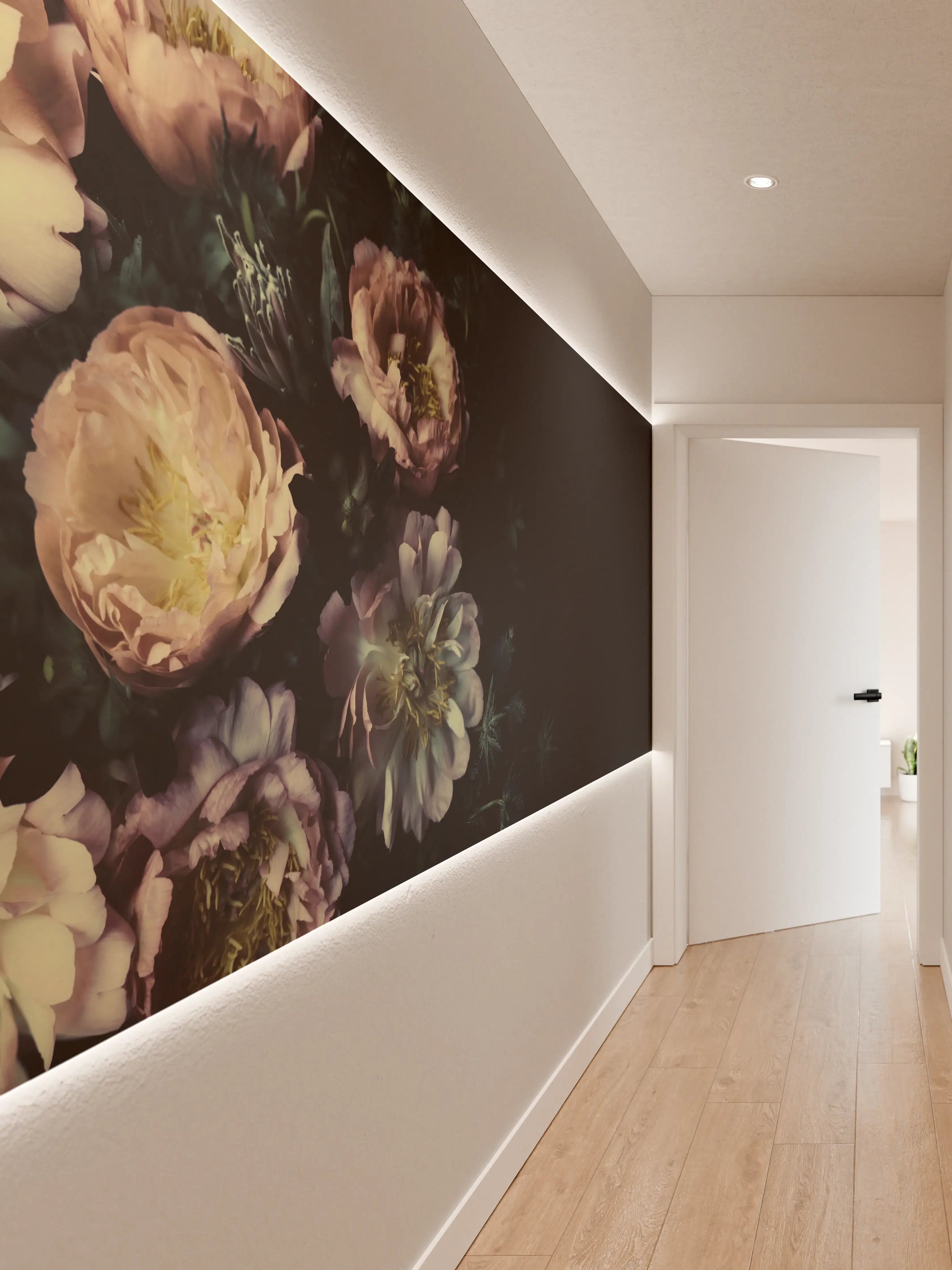 Wandverkleidung Flur - Schöne Vintage Pfingstrosen