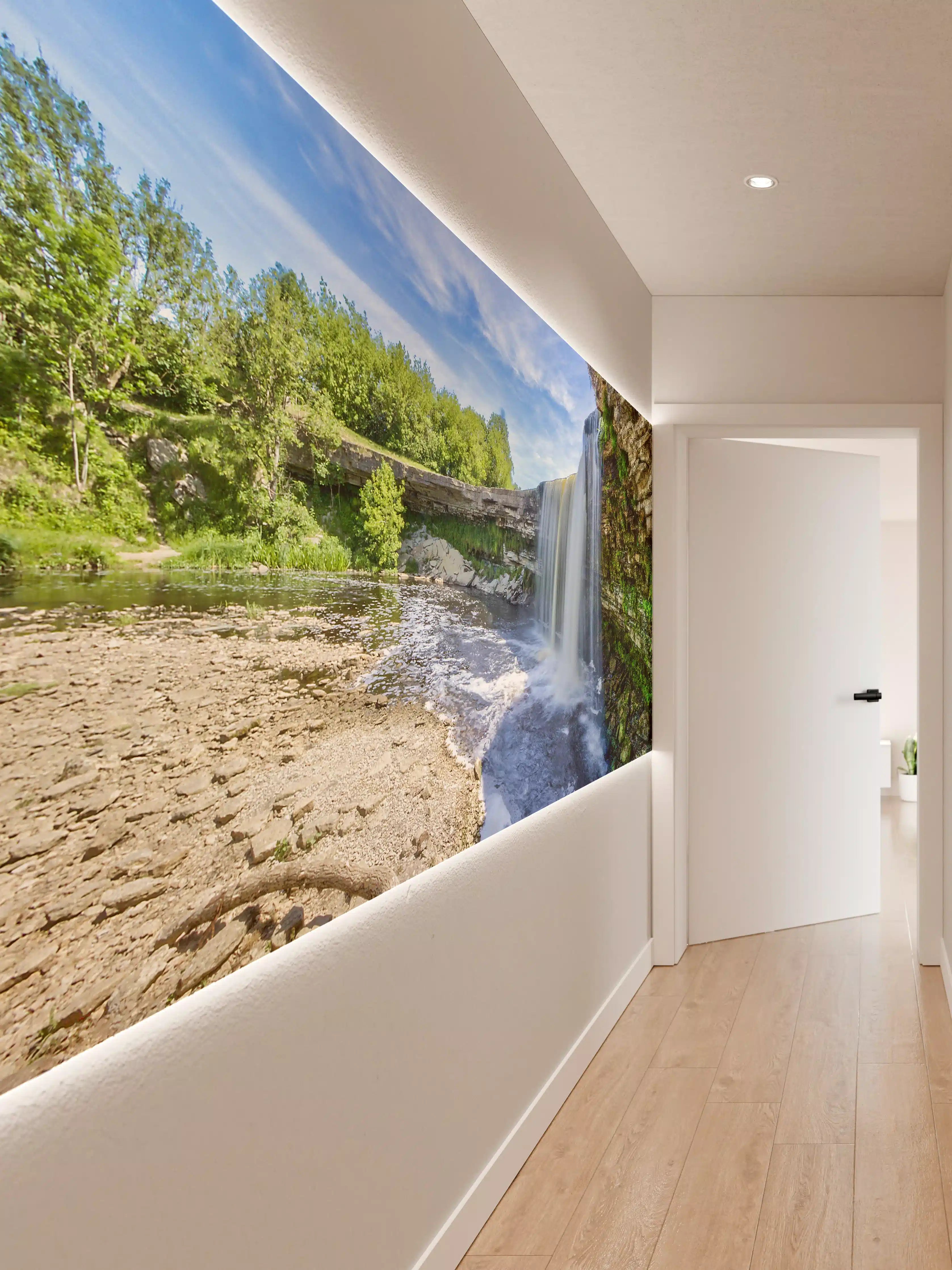 Wandverkleidung Flur - Schöner Wasserfall inmitten der Natur
