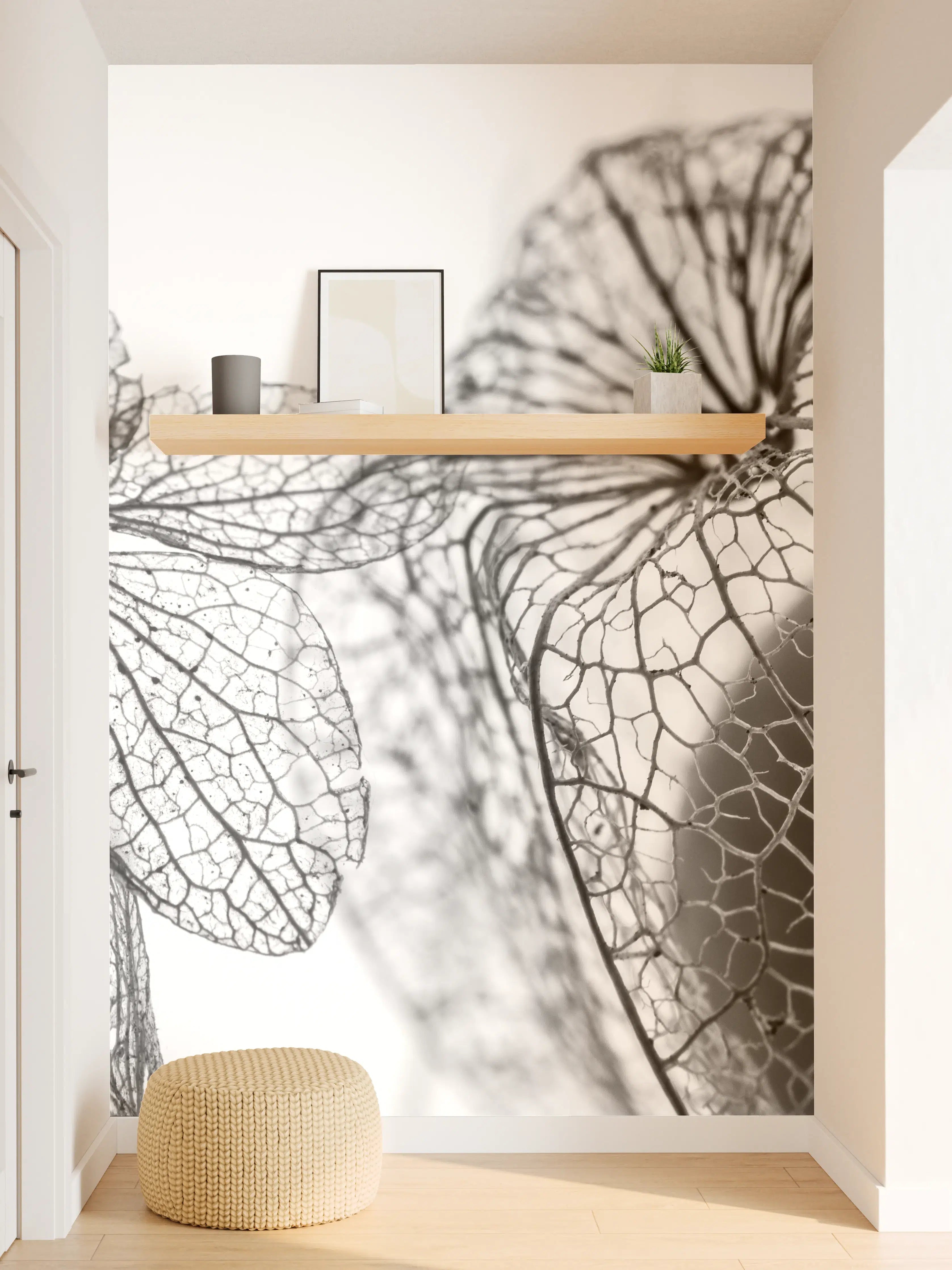 Wandverkleidung Flur - Schwarz-Weiß Naturmotive