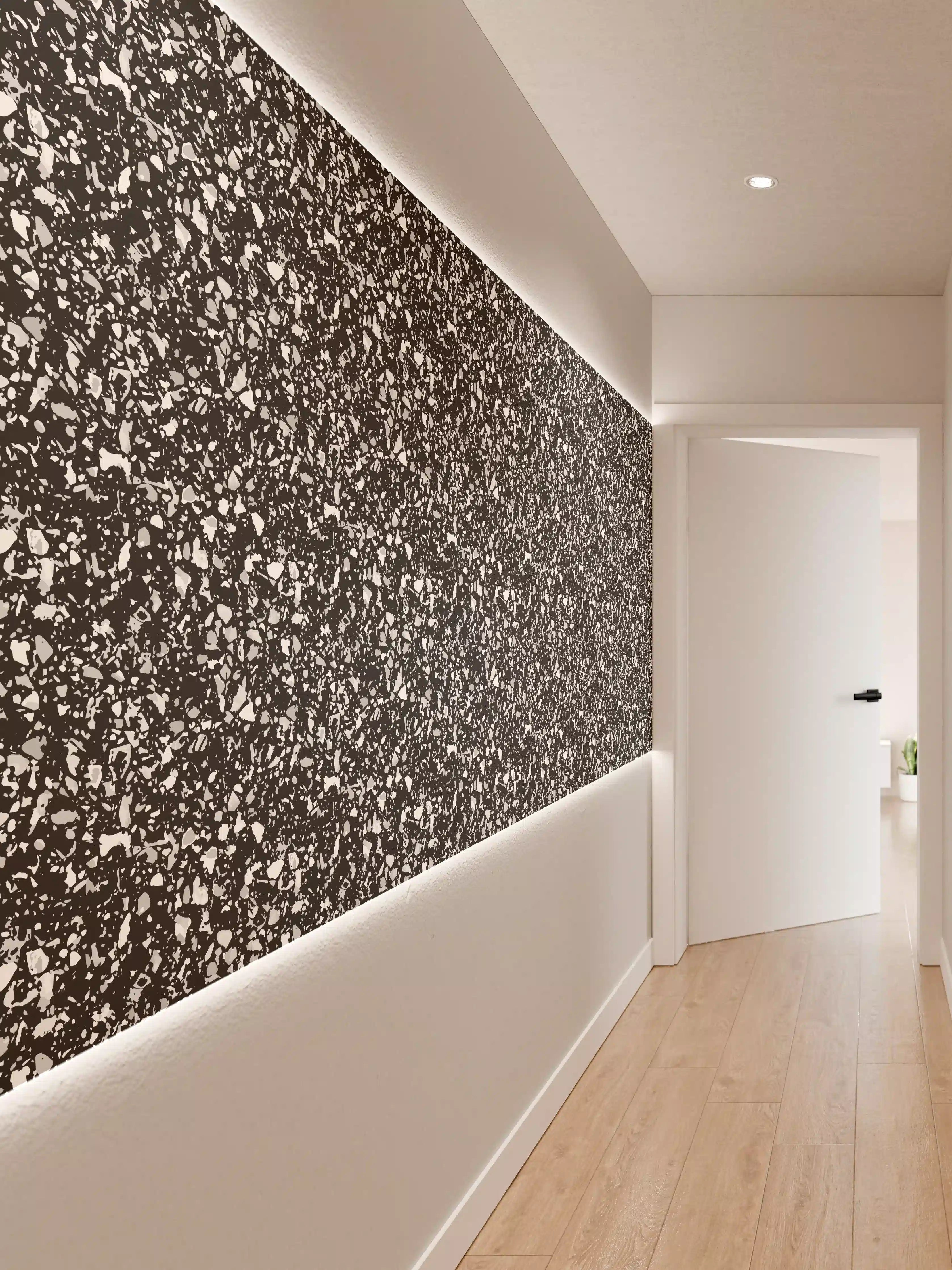 Wandverkleidung Flur - Schwarz-Weiße Steinoberfläche
