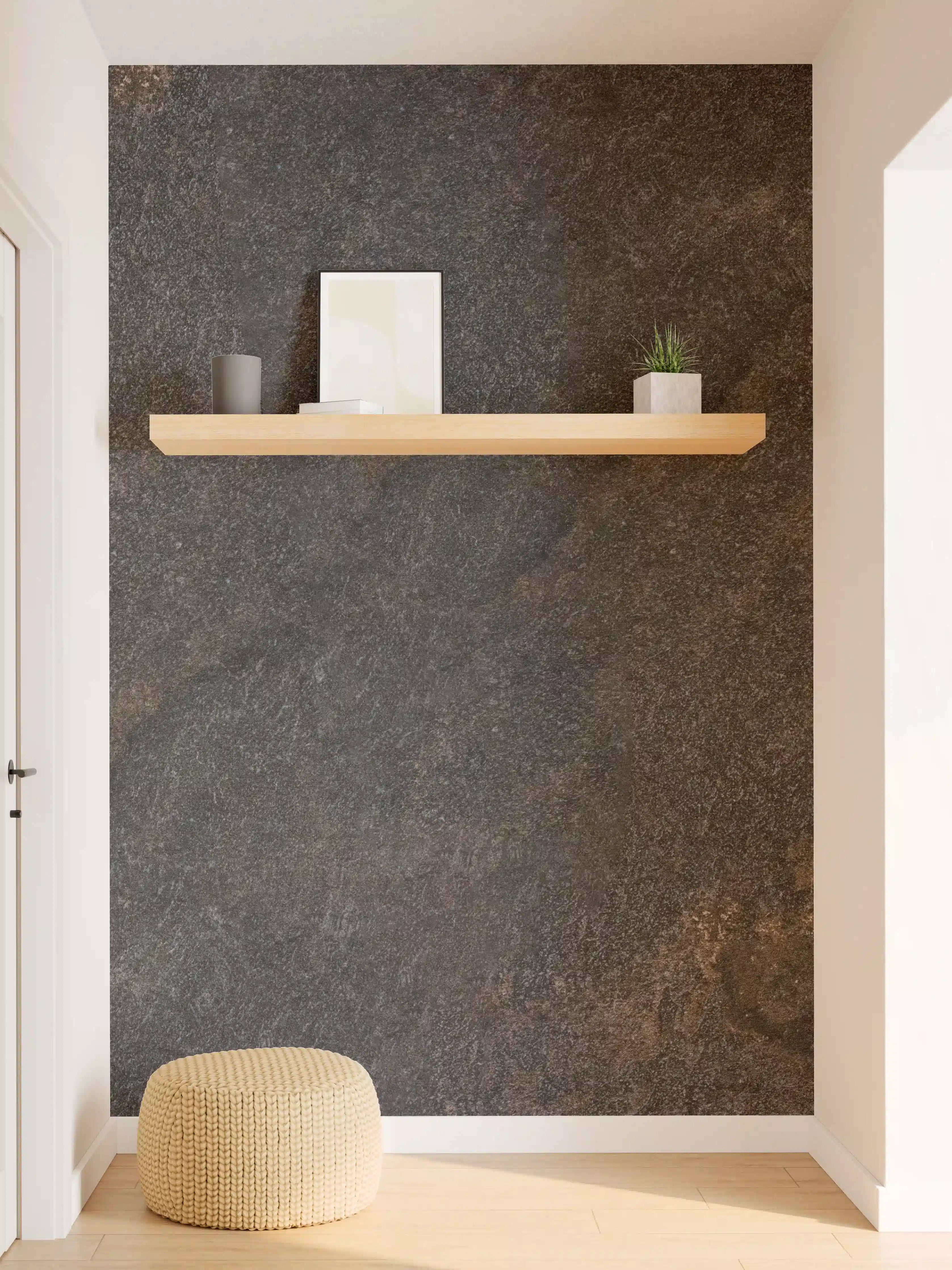 Wandverkleidung Flur - Schwarz braun rostigen Stein Fliesen