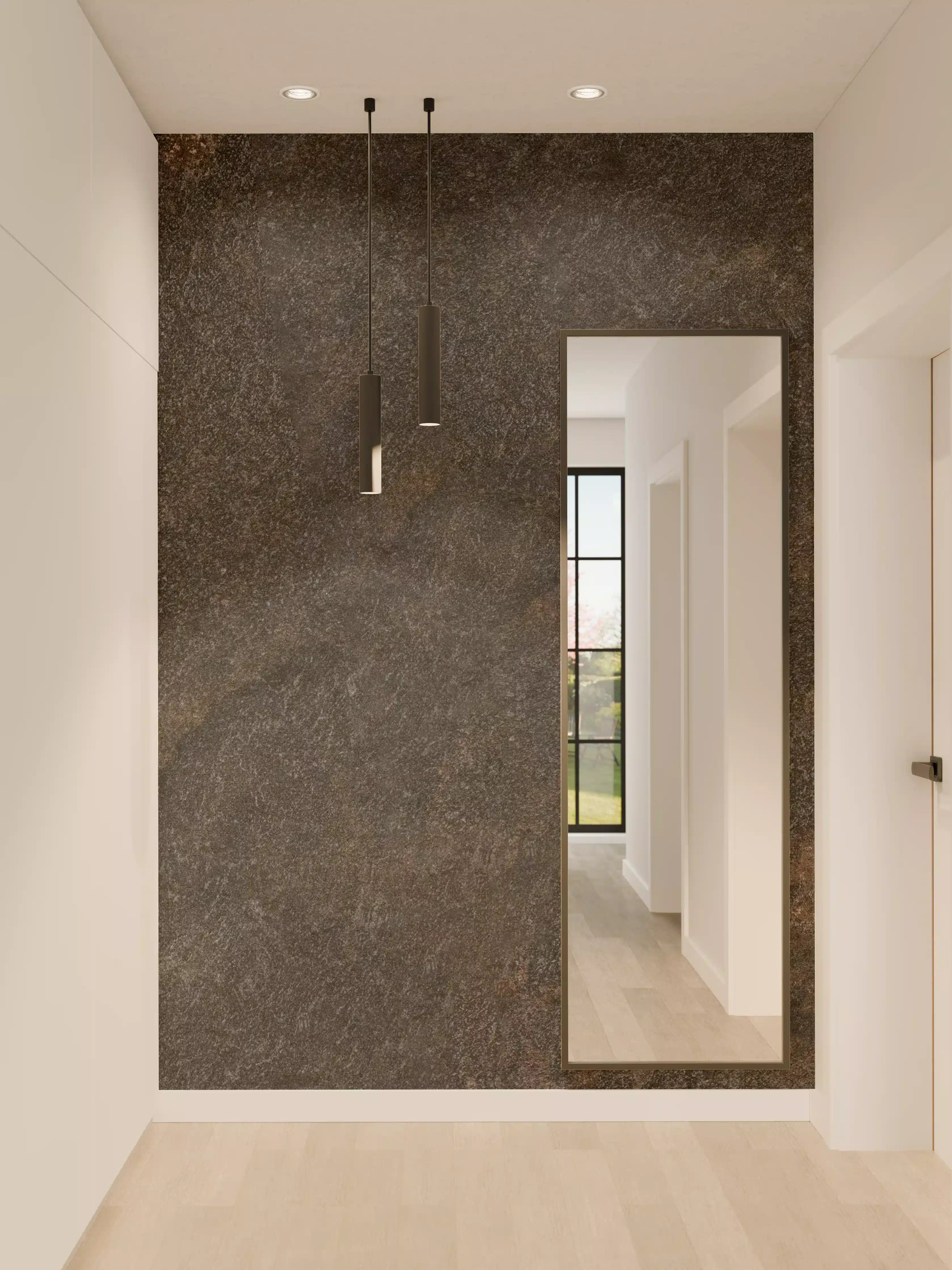 Wandverkleidung Flur - Schwarz braun rostigen Stein Fliesen