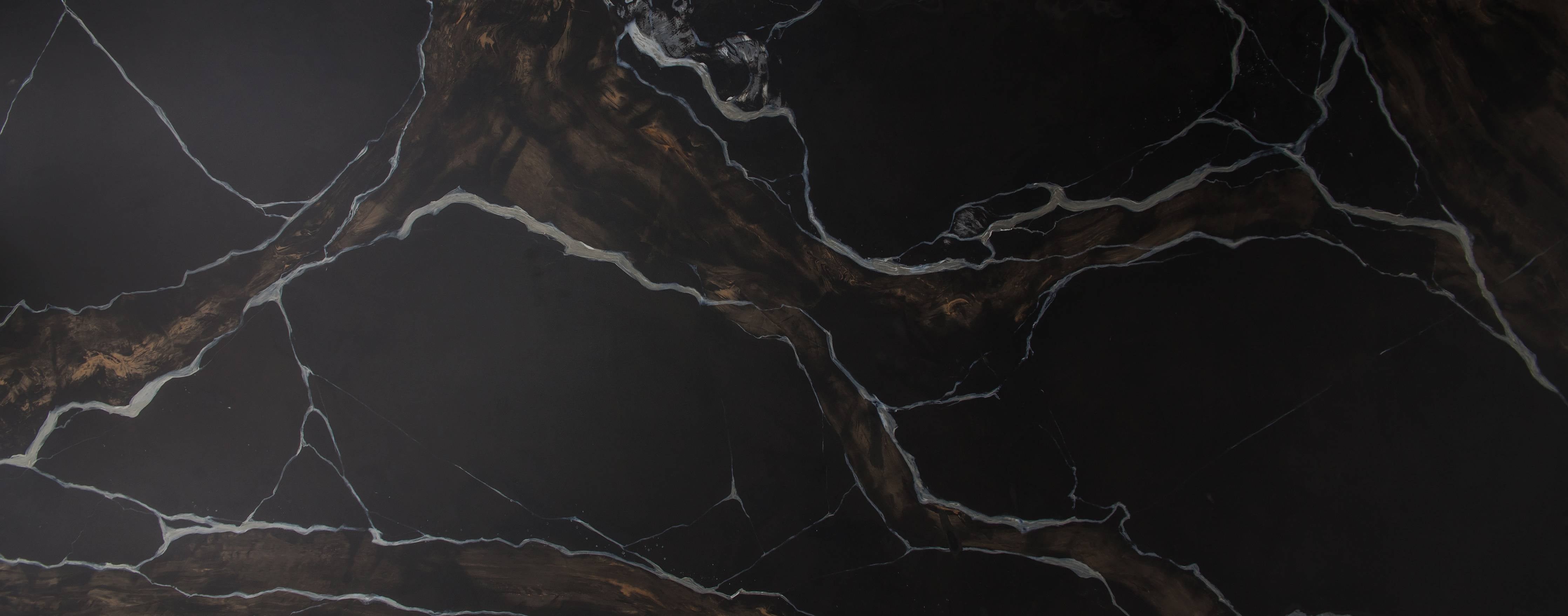 Wandverkleidung Flur-Schwarz-brauner Marmor