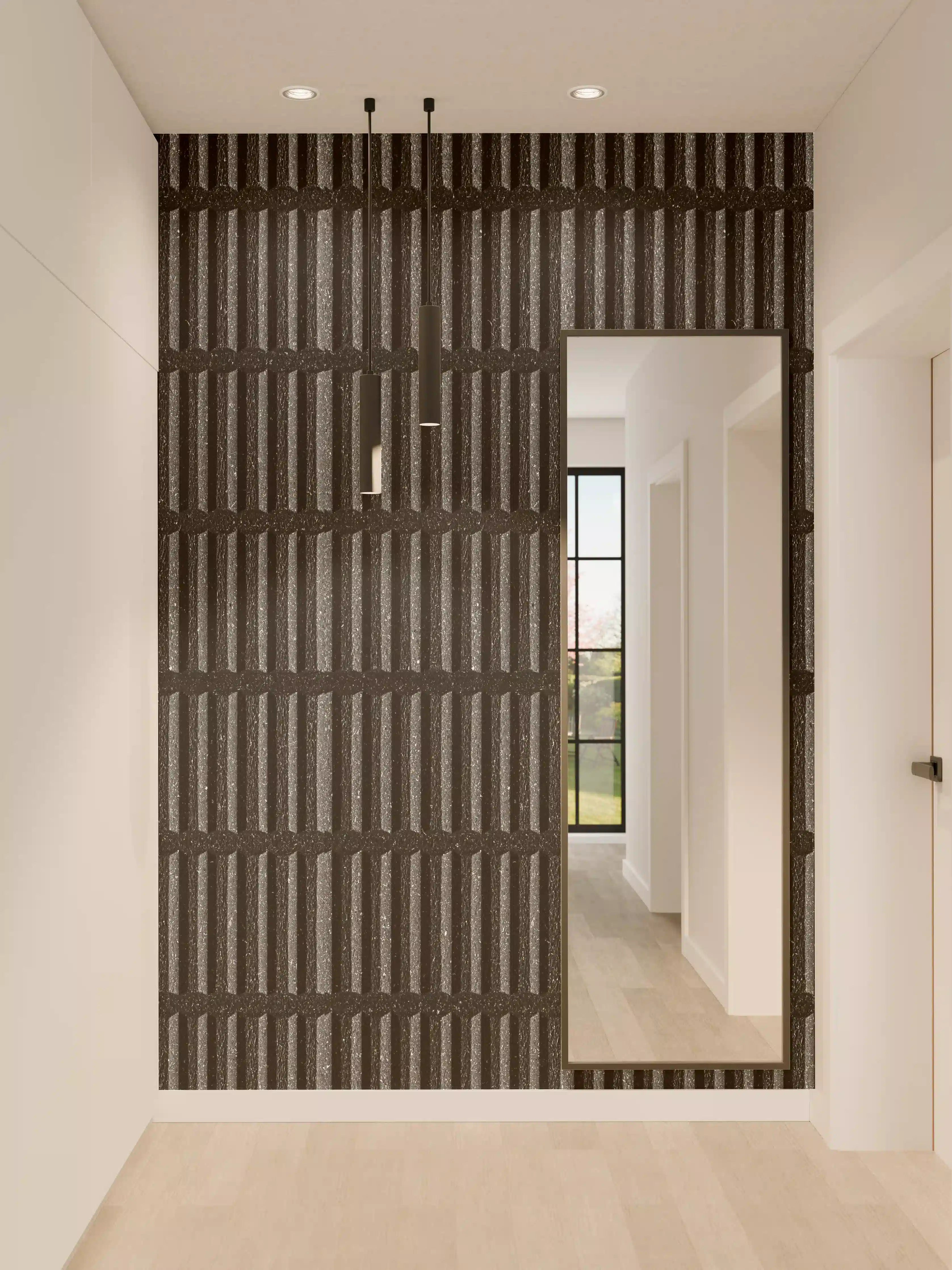 Wandverkleidung Flur - Schwarze Stein Ziegel Textur