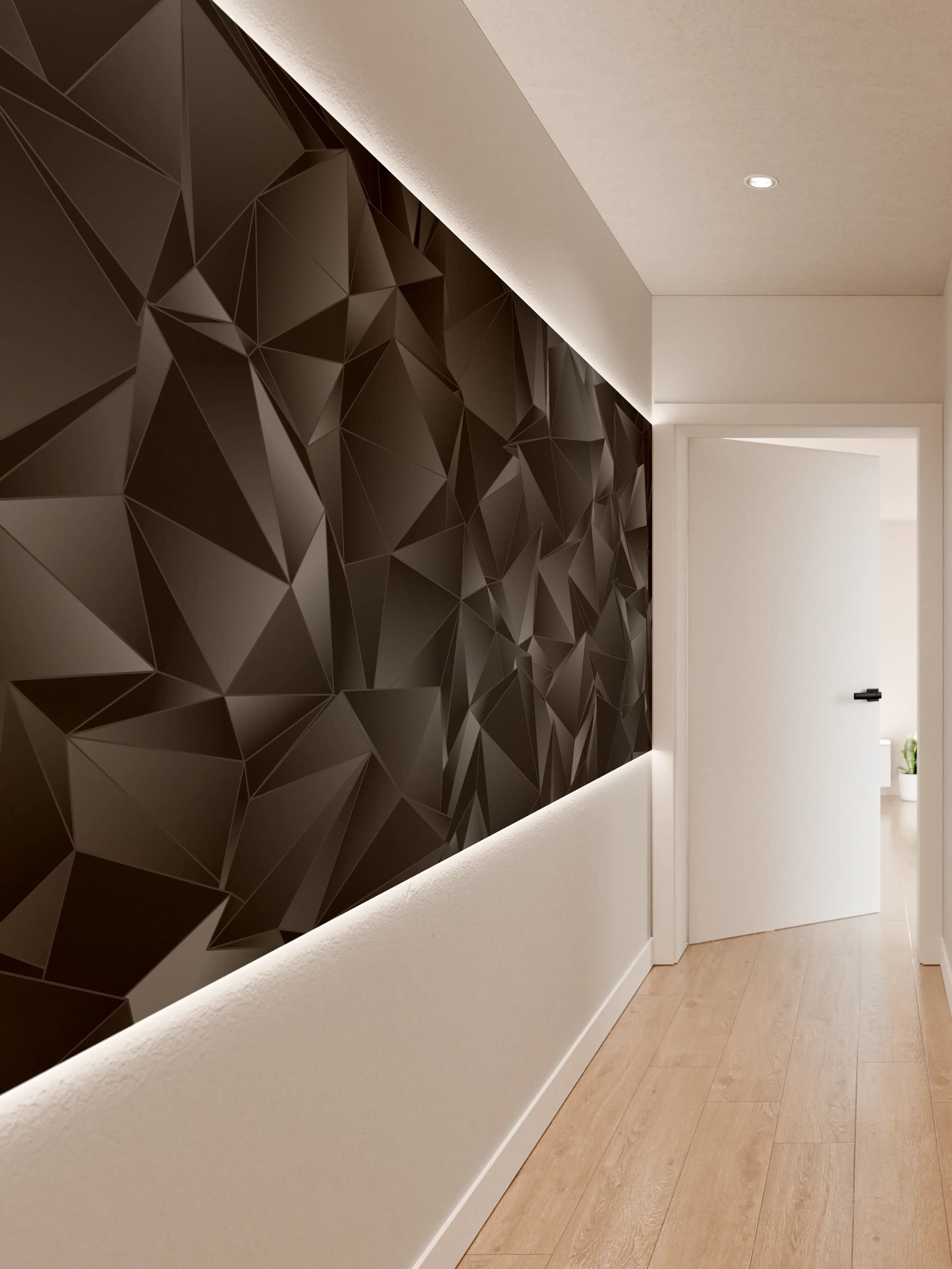 Wandverkleidung Flur - Schwarze geometrische Muster - Modernes Design