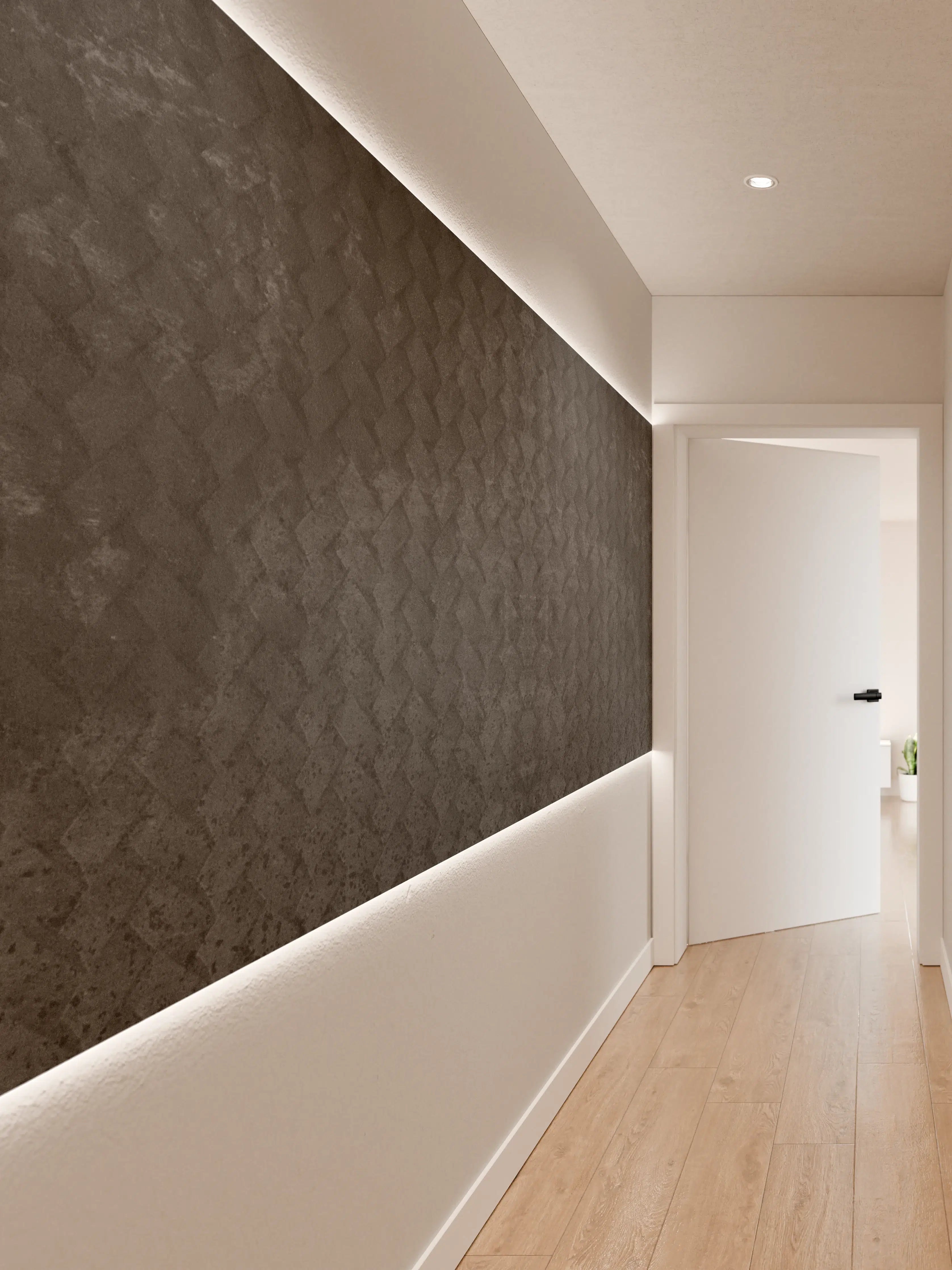 Wandverkleidung Flur - Schwarze geometrisches Betonwand