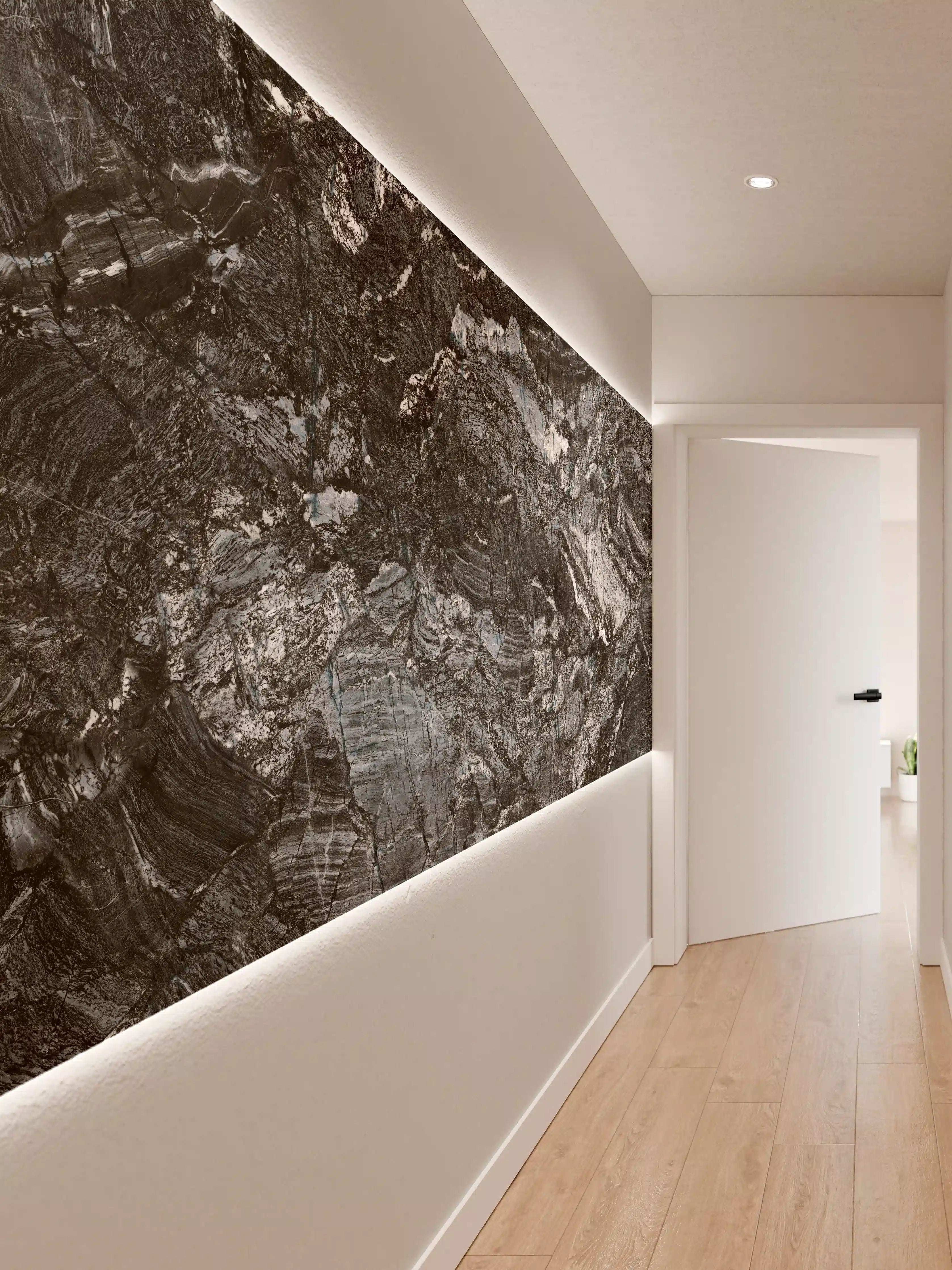 Wandverkleidung Flur - Schwarzer Marmor - Natur