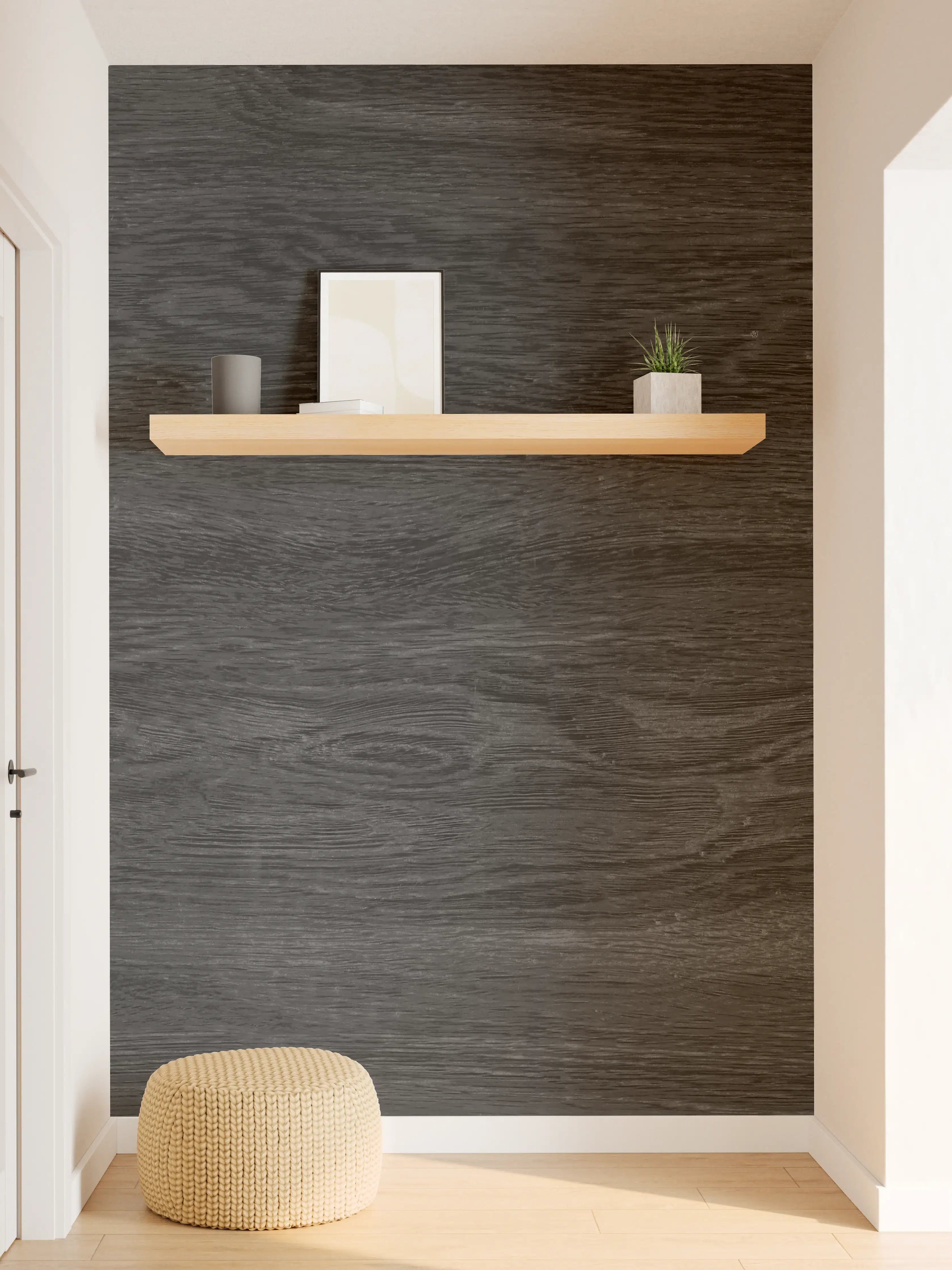 Wandverkleidung Flur - Schwarzes Holz Hintergrund