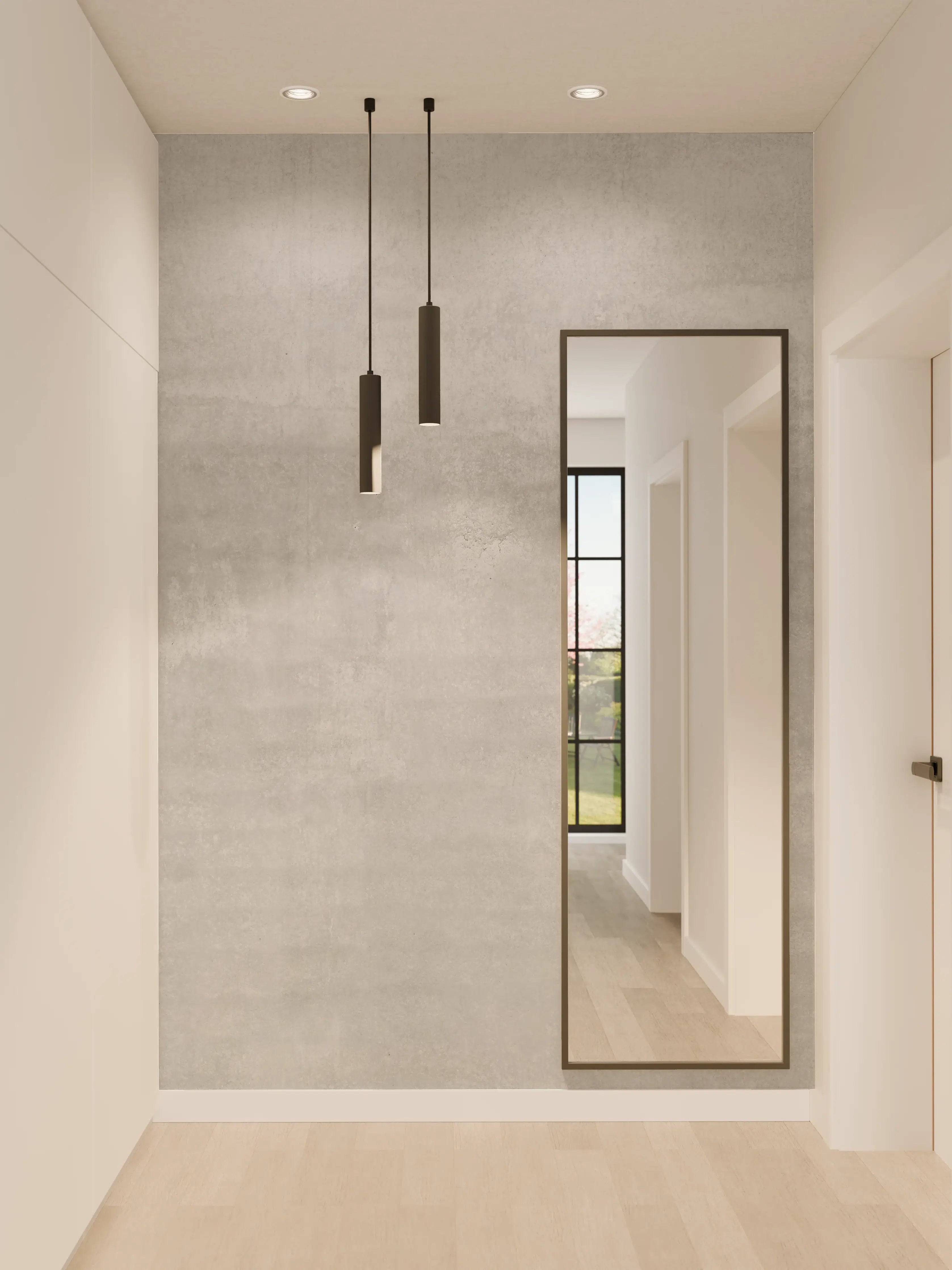 Wandverkleidung Flur - Sicht-Beton Textur