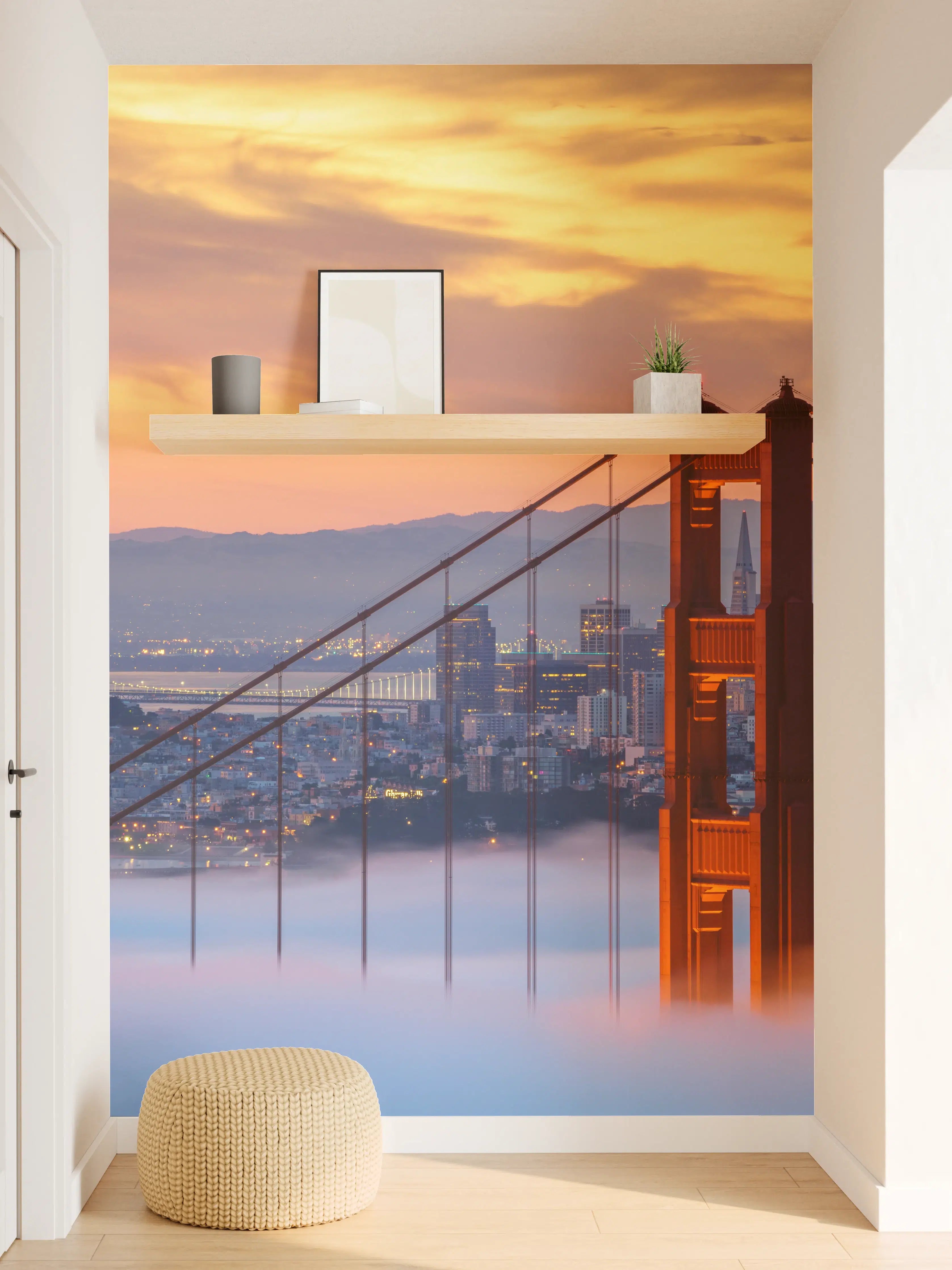 Wandverkleidung Flur - Silberne Brücke im Abendlicht