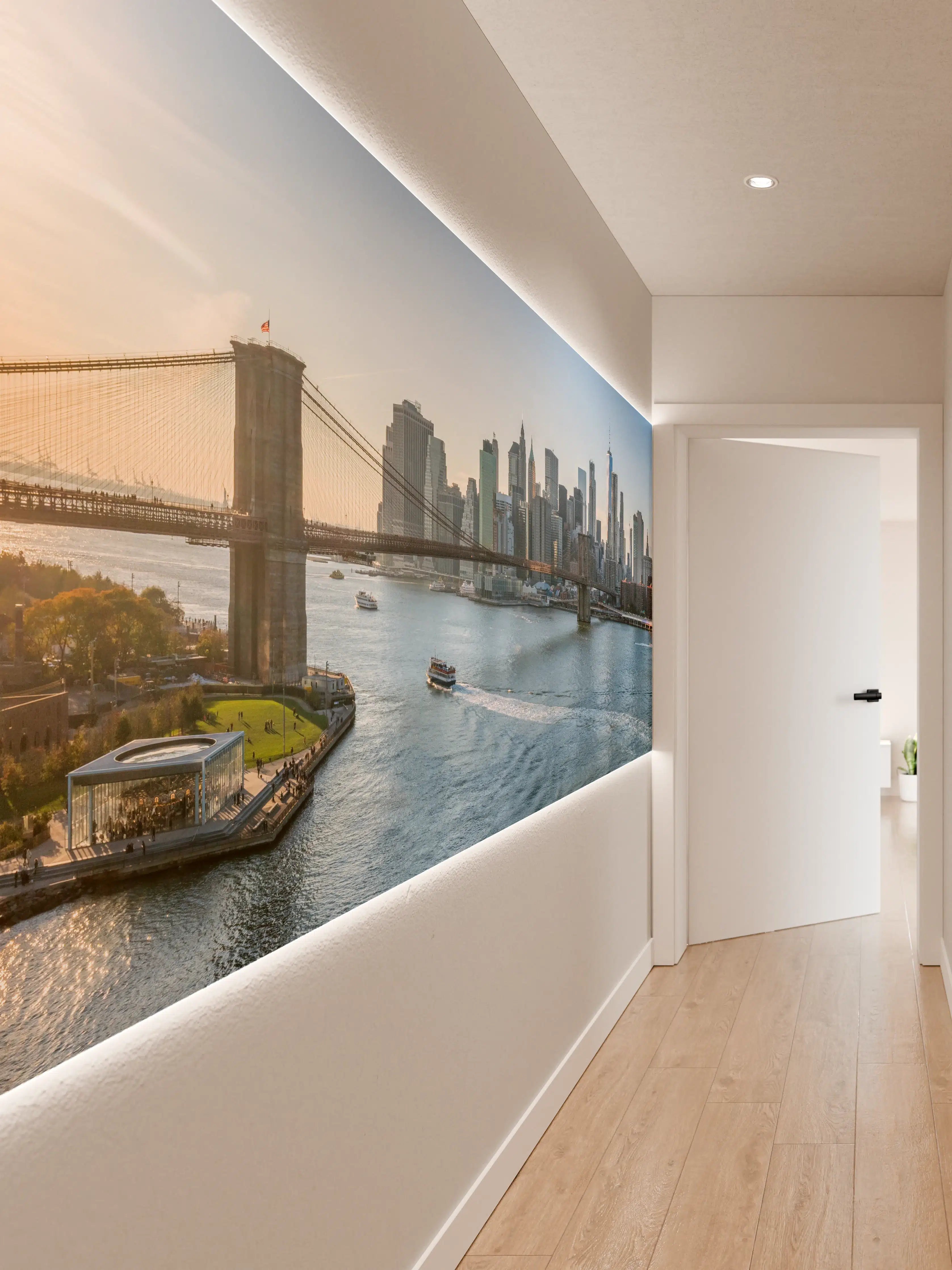 Wandverkleidung Flur - Skyline von New York City - Brooklyn Bridge