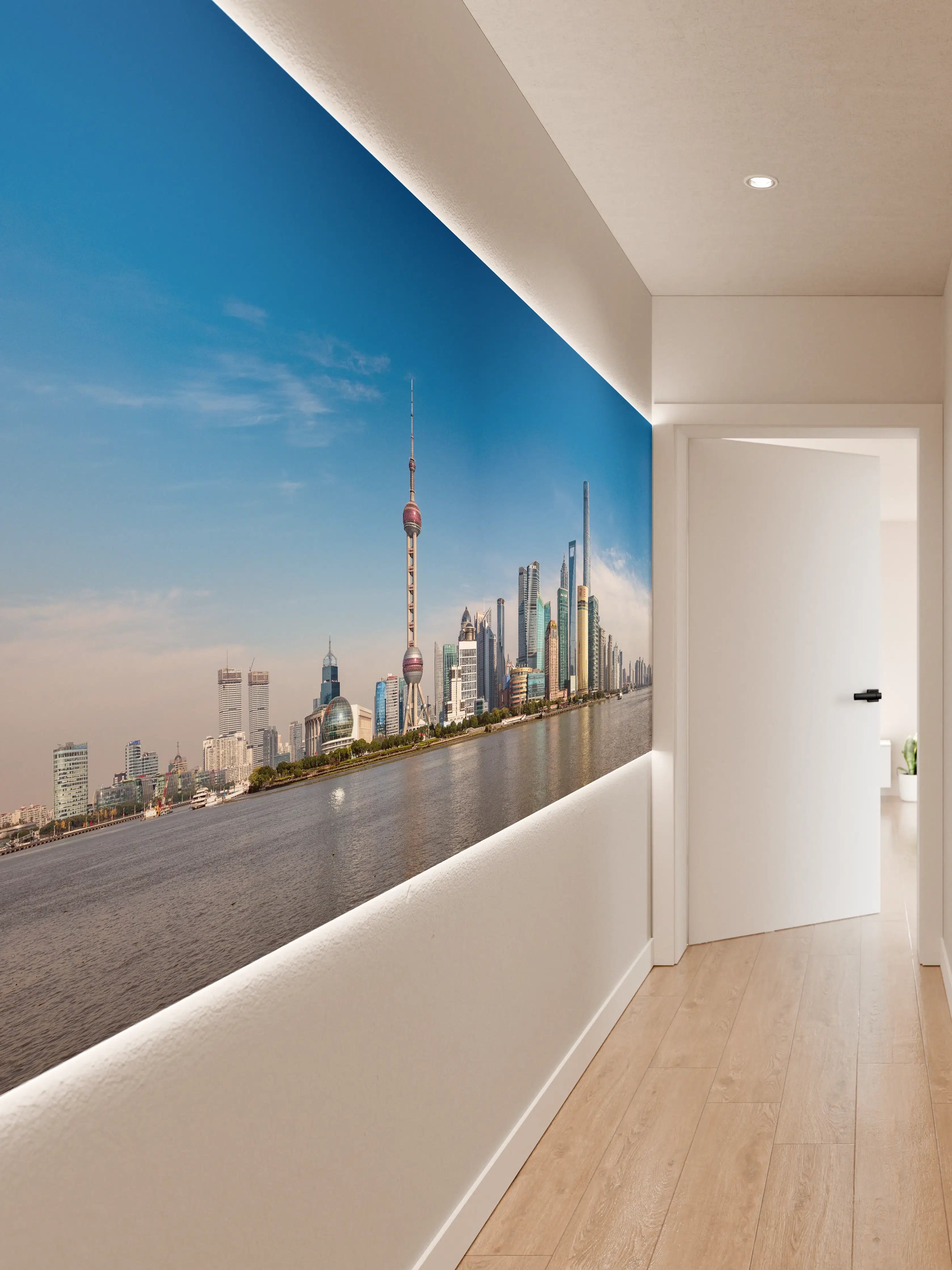 Wandverkleidung Flur - Skyline von Shanghai