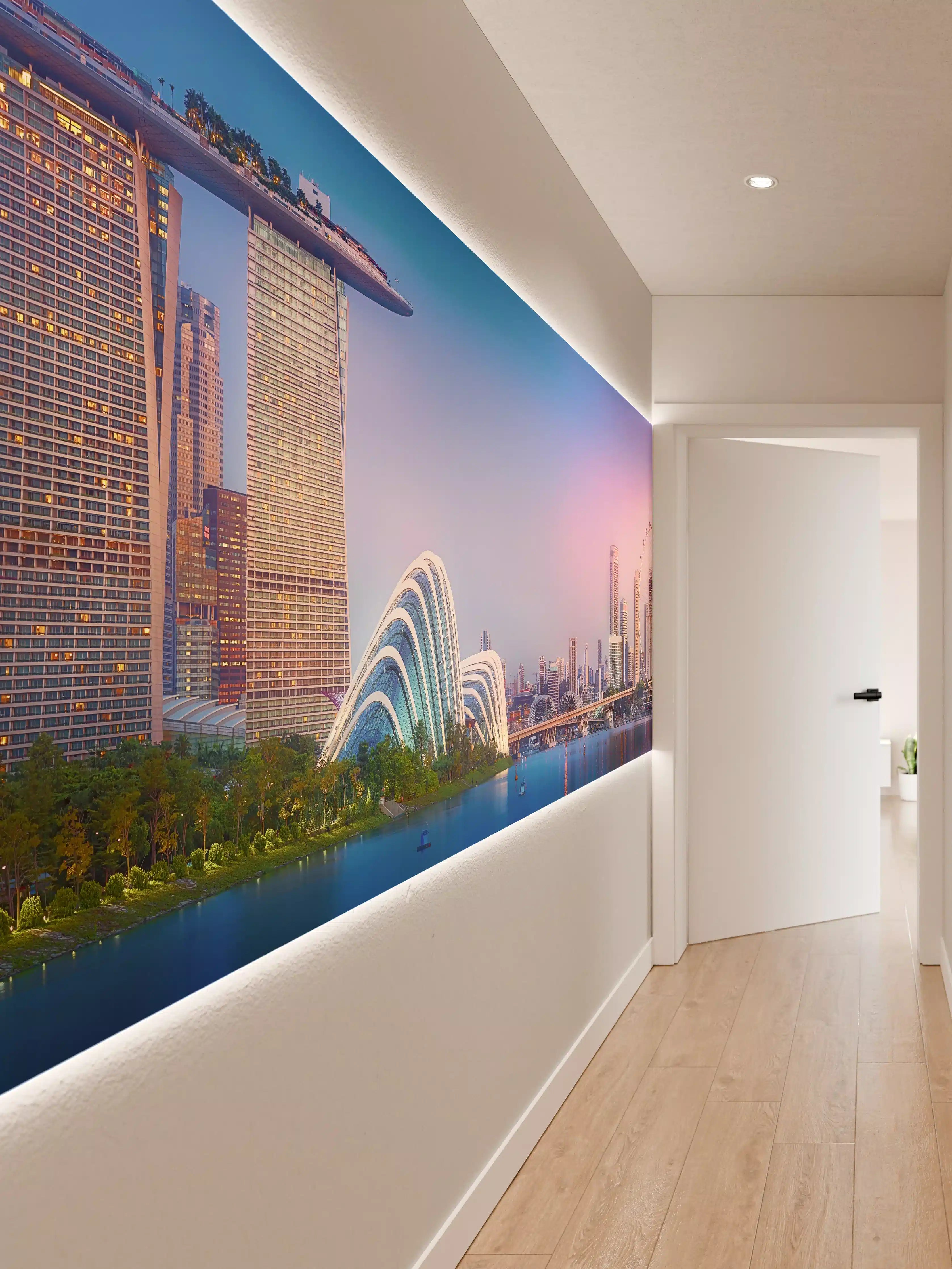 Wandverkleidung Flur - Skyline von Singapur