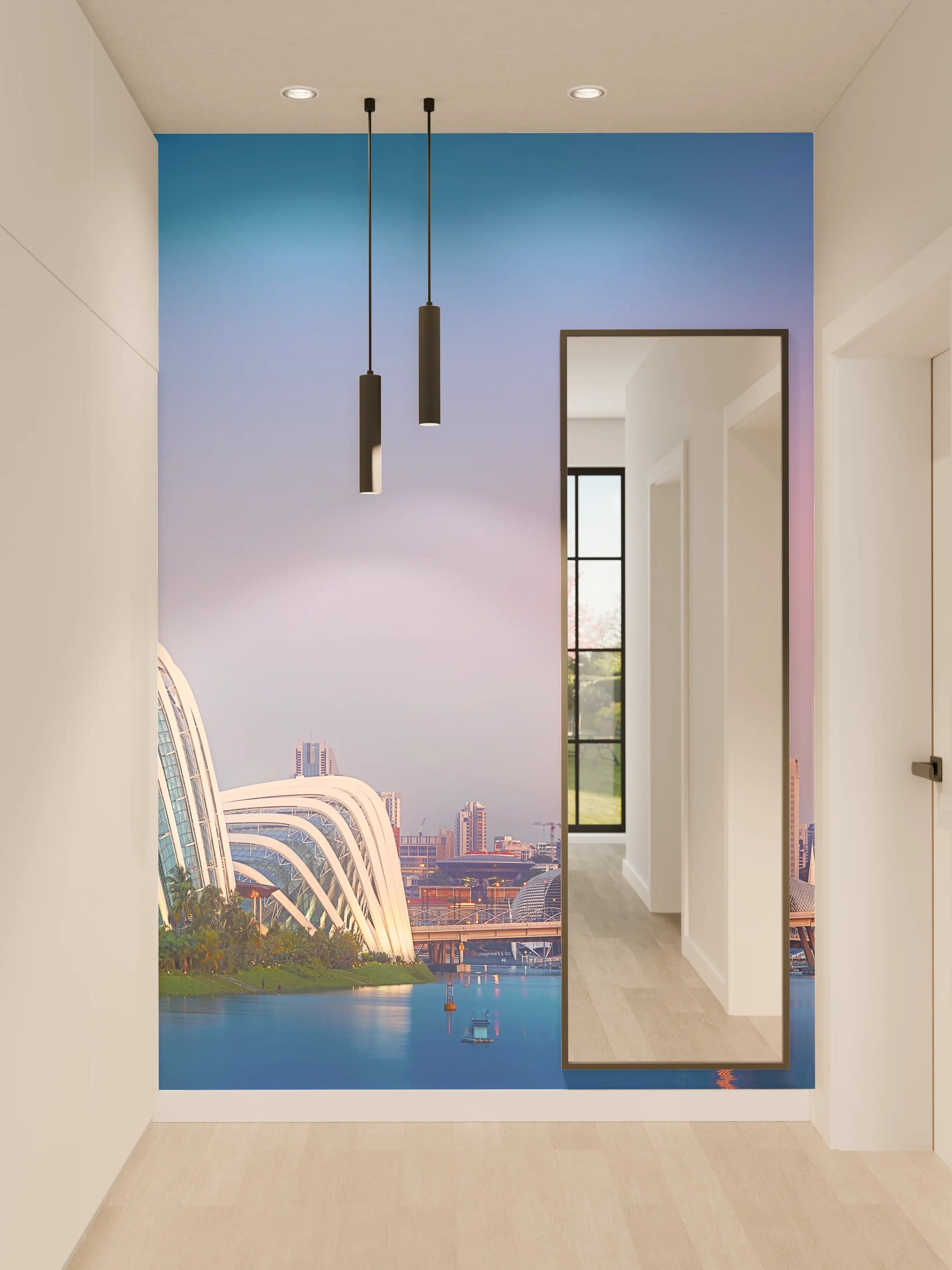 Wandverkleidung Flur - Skyline von Singapur