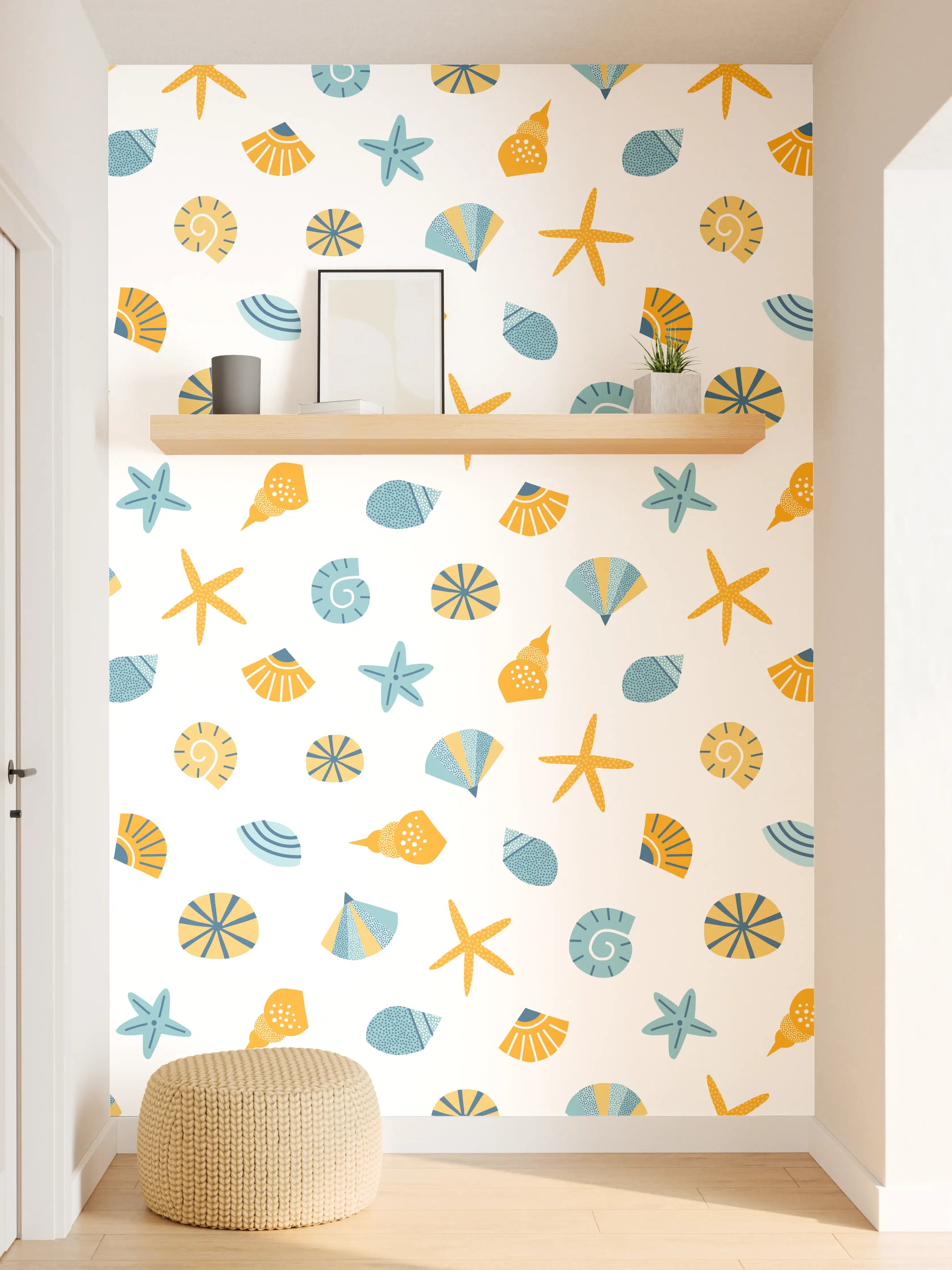 Wandverkleidung Flur - Sommerliche Meeresmotive im Sand
