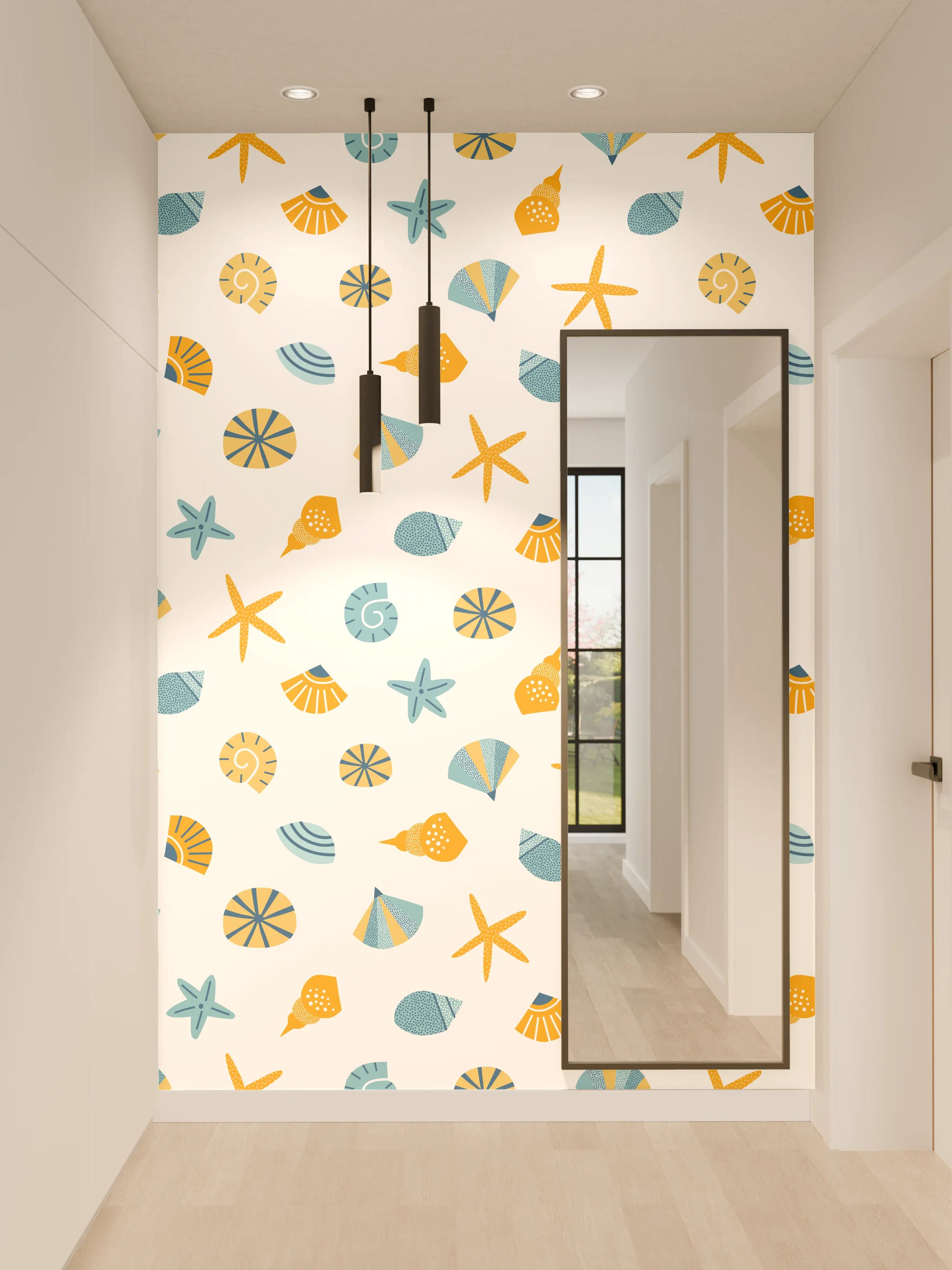 Wandverkleidung Flur - Sommerliche Meeresmotive im Sand