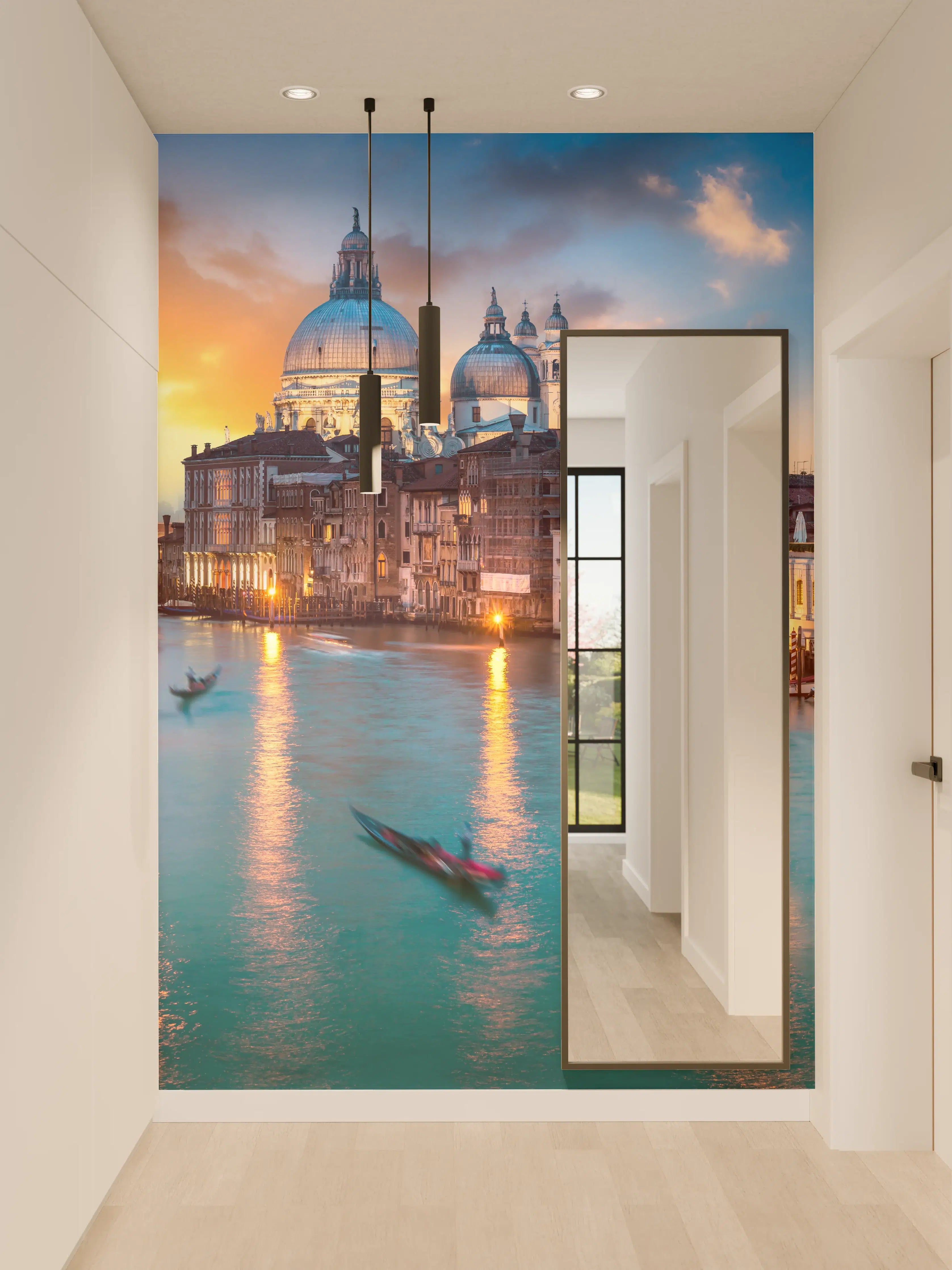 Wandverkleidung Flur - Sonnenuntergang am Canal Grande - Venedig