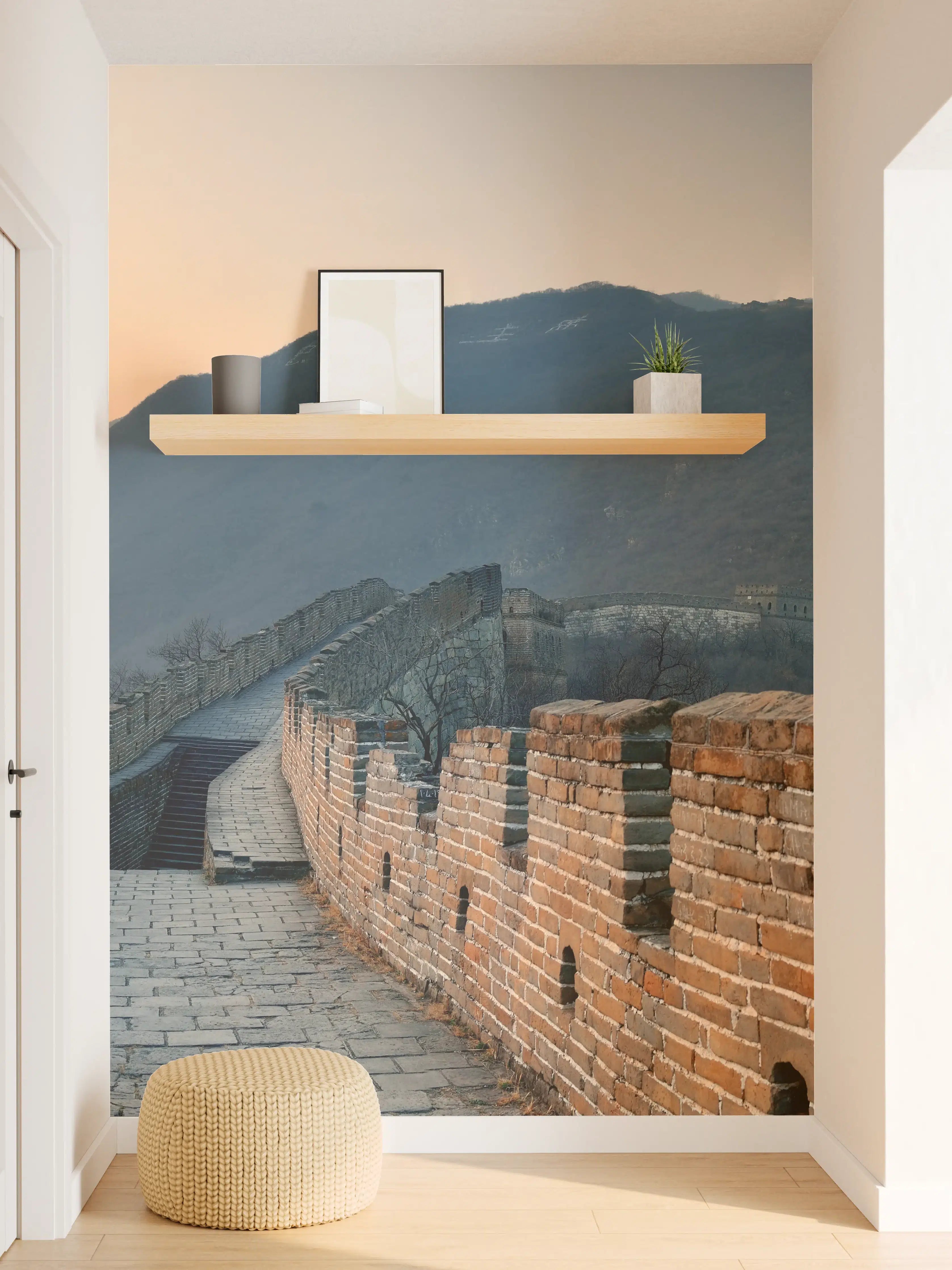 Wandverkleidung Flur - Sonnenuntergang an der Großen Mauer
