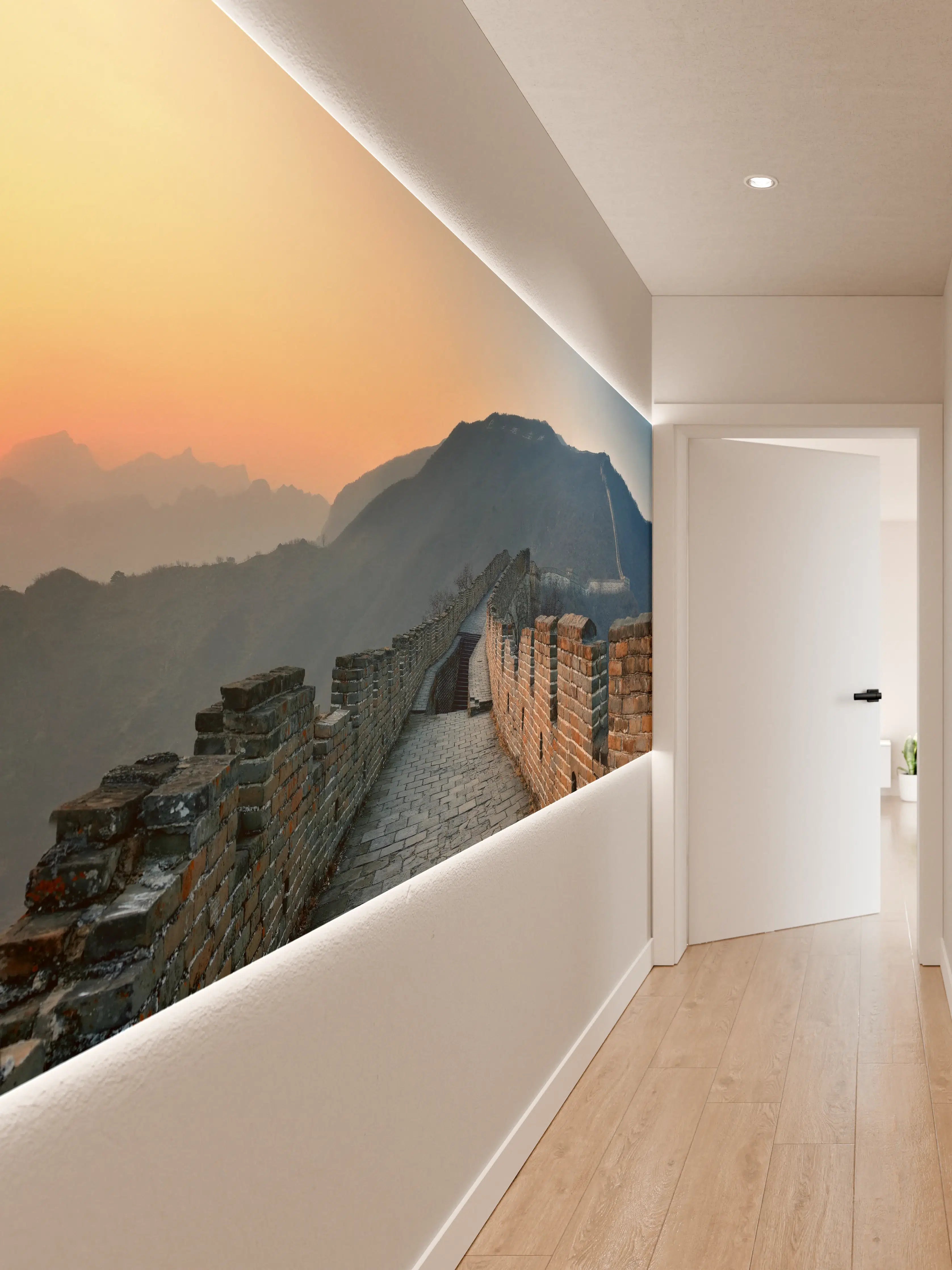 Wandverkleidung Flur - Sonnenuntergang an der Großen Mauer