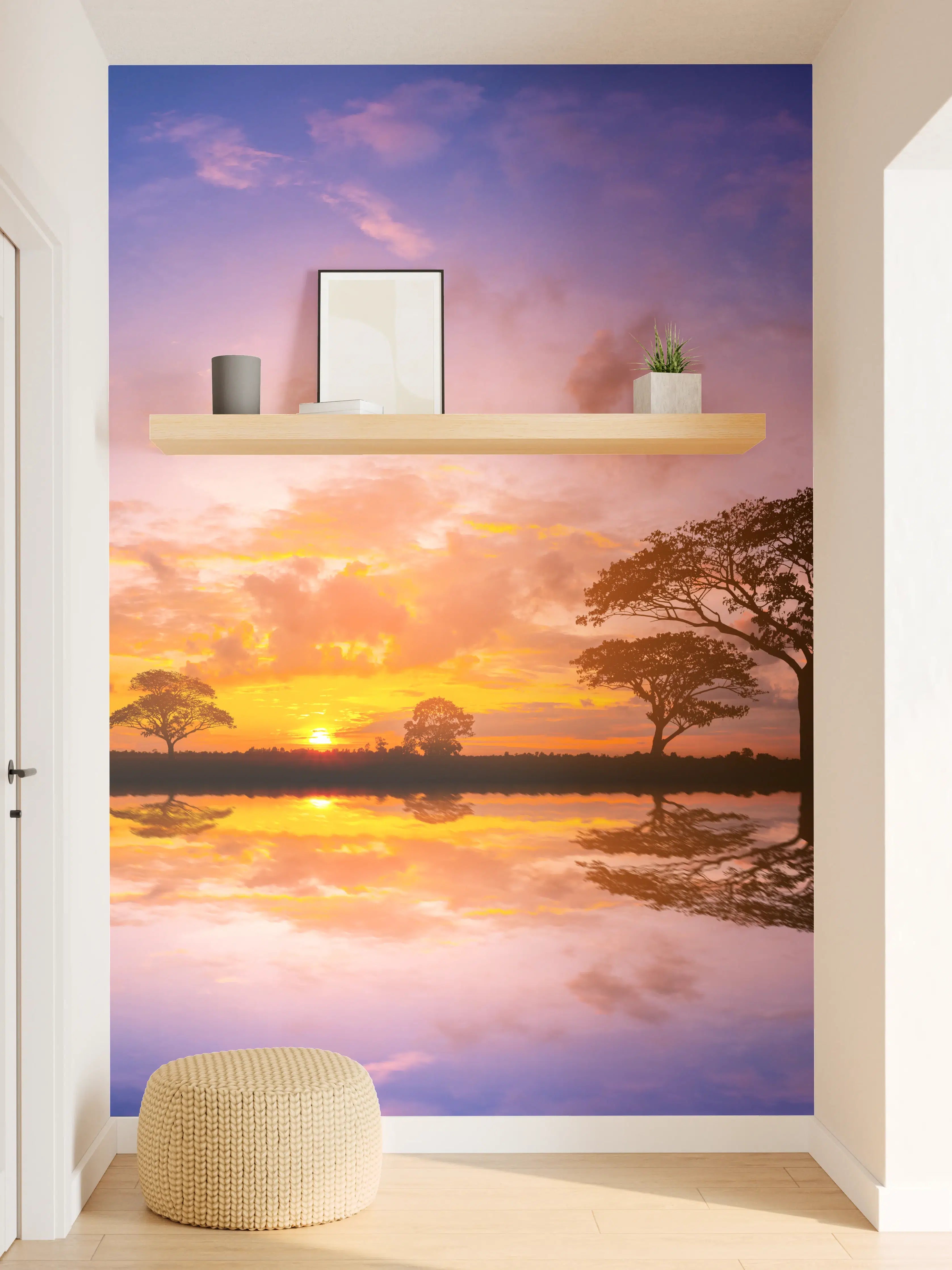 Wandverkleidung Flur - Sonnenuntergang in Afrika