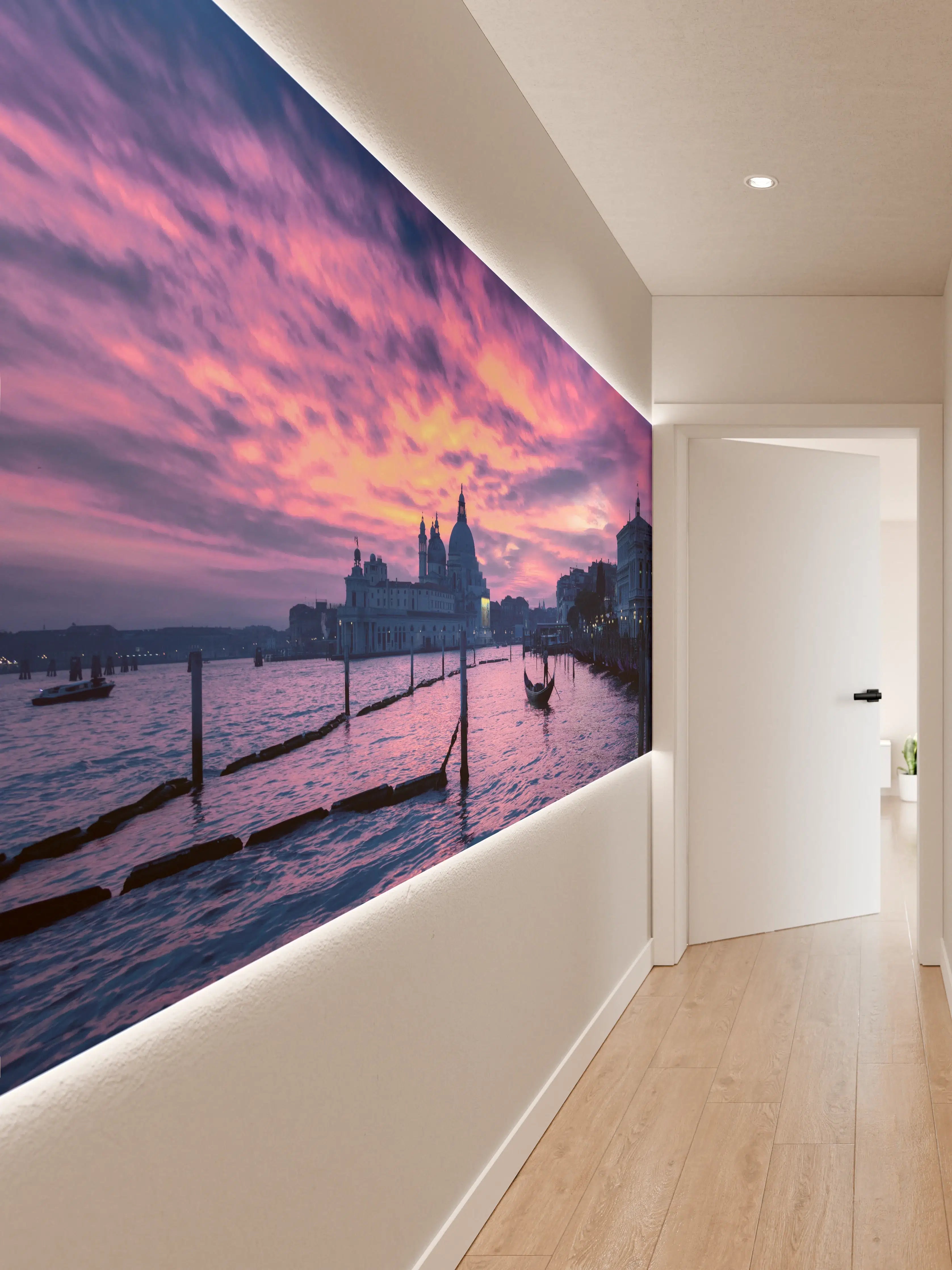 Wandverkleidung Flur - Sonnenuntergang in Venedig