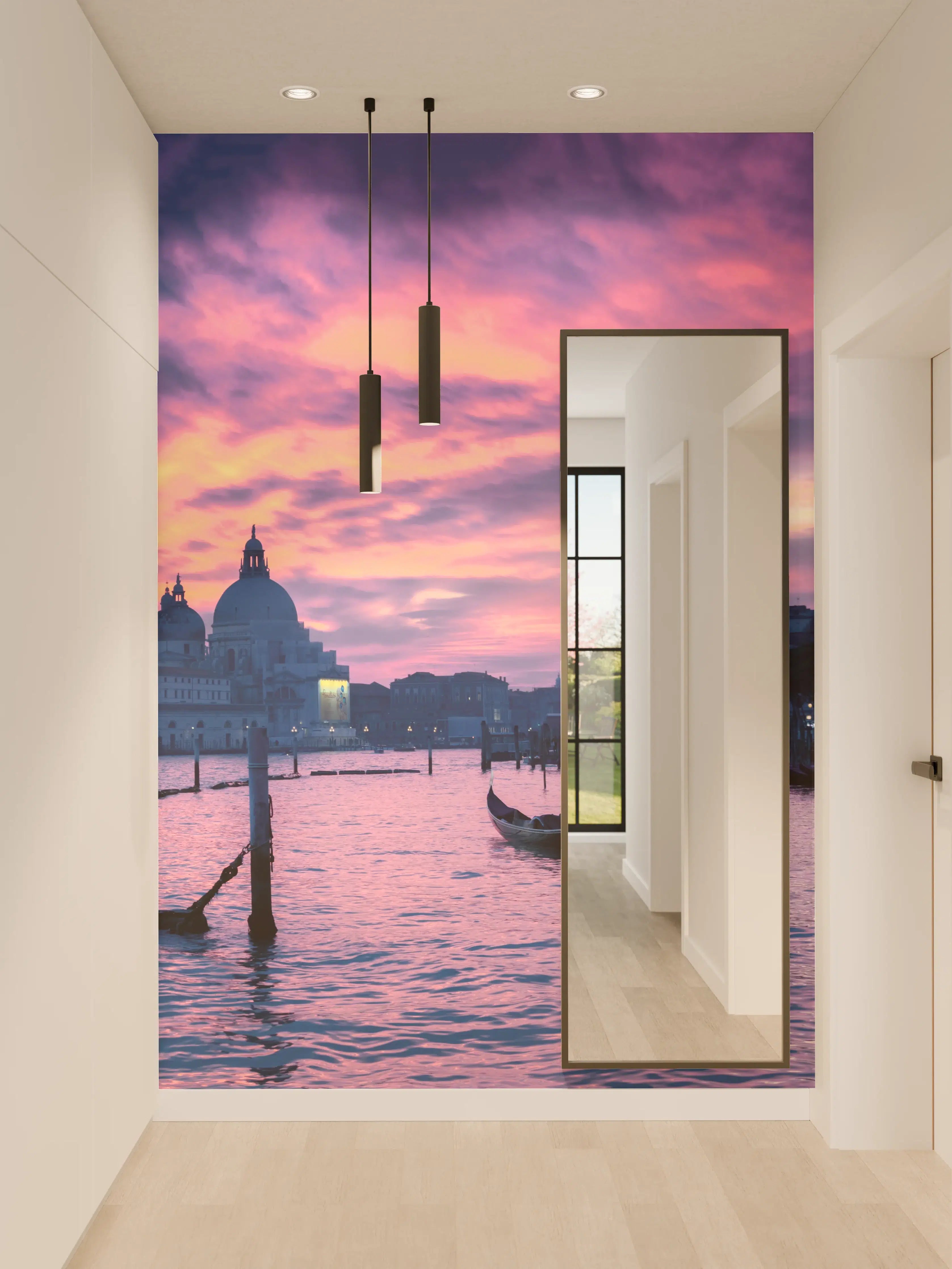 Wandverkleidung Flur - Sonnenuntergang in Venedig