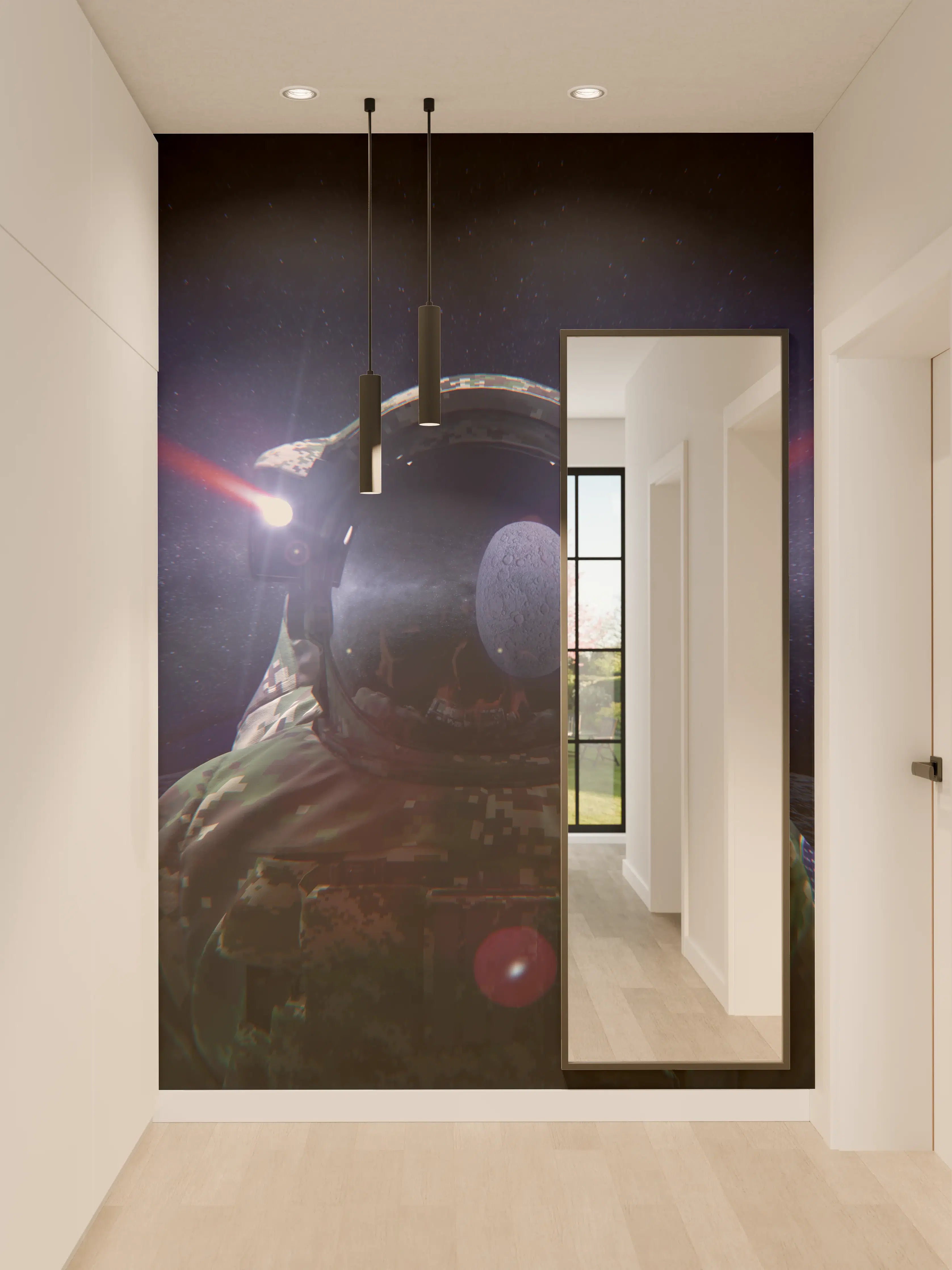Wandverkleidung Flur - Space Force Soldat im Tarnanzug