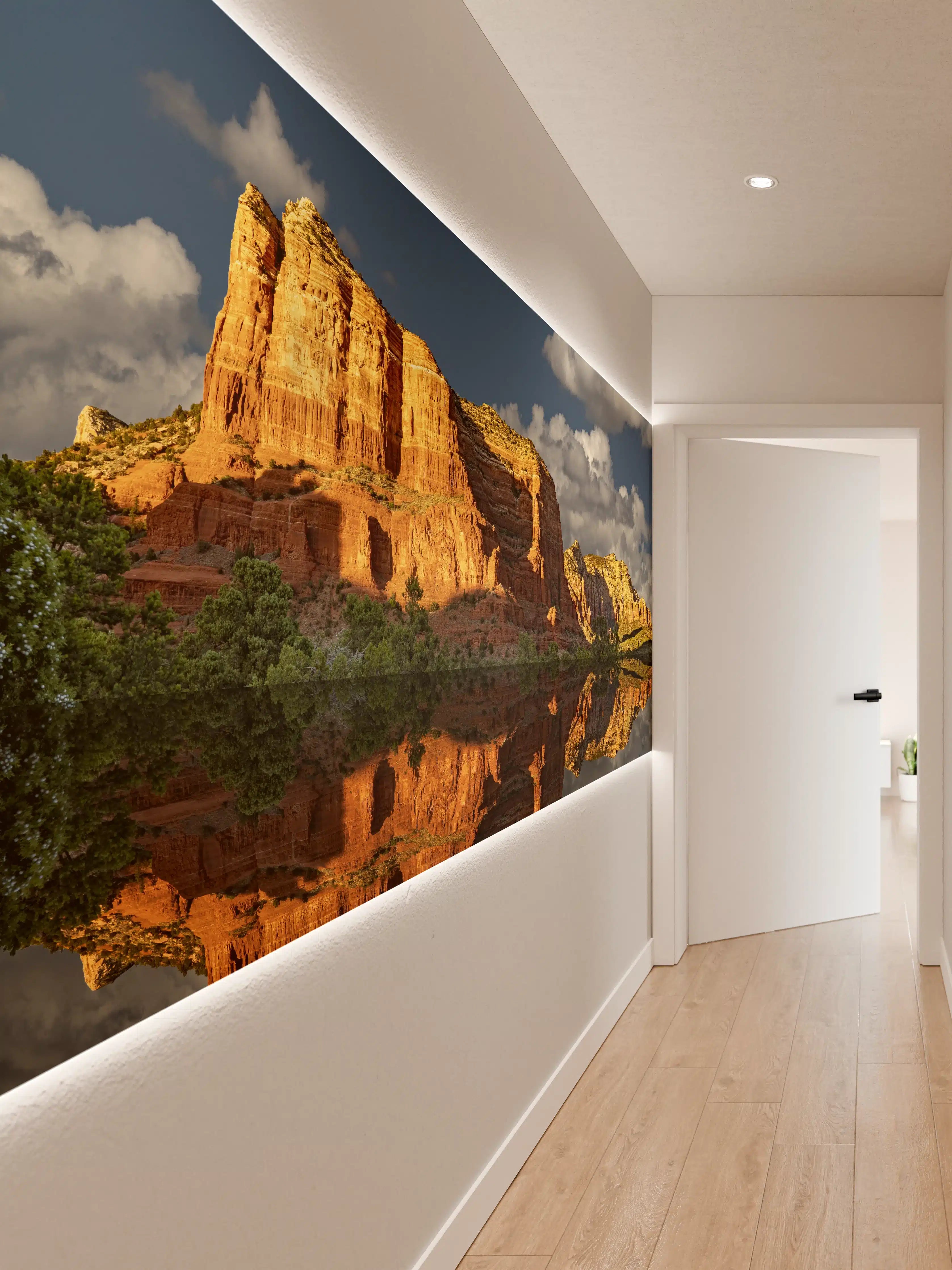 Wandverkleidung Flur - Spektakuläre Felsformation bei Sonnenuntergang