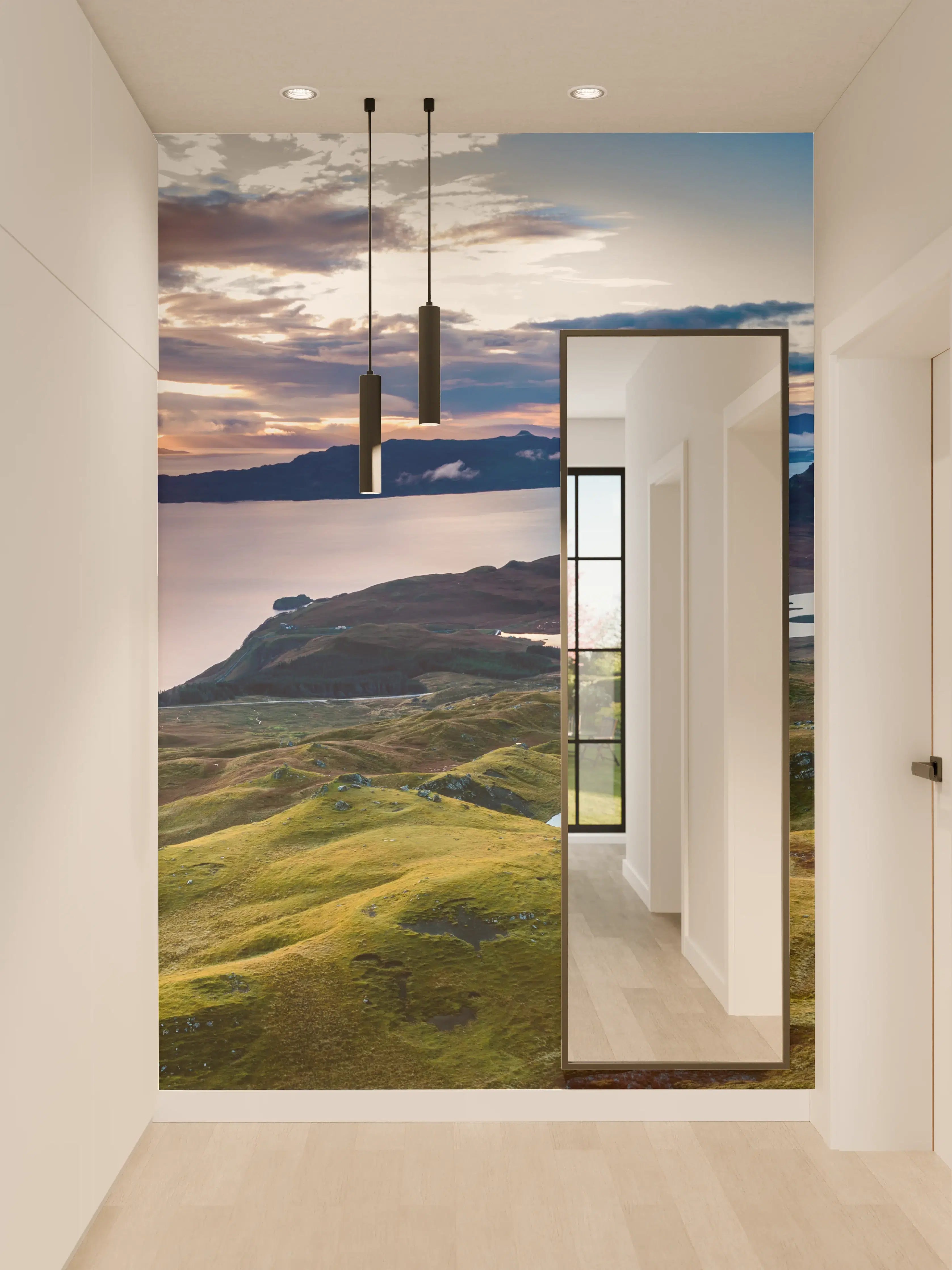 Wandverkleidung Flur - Spektakuläre Landschaft mit beeindruckenden Felsformationen und Panoramaansicht