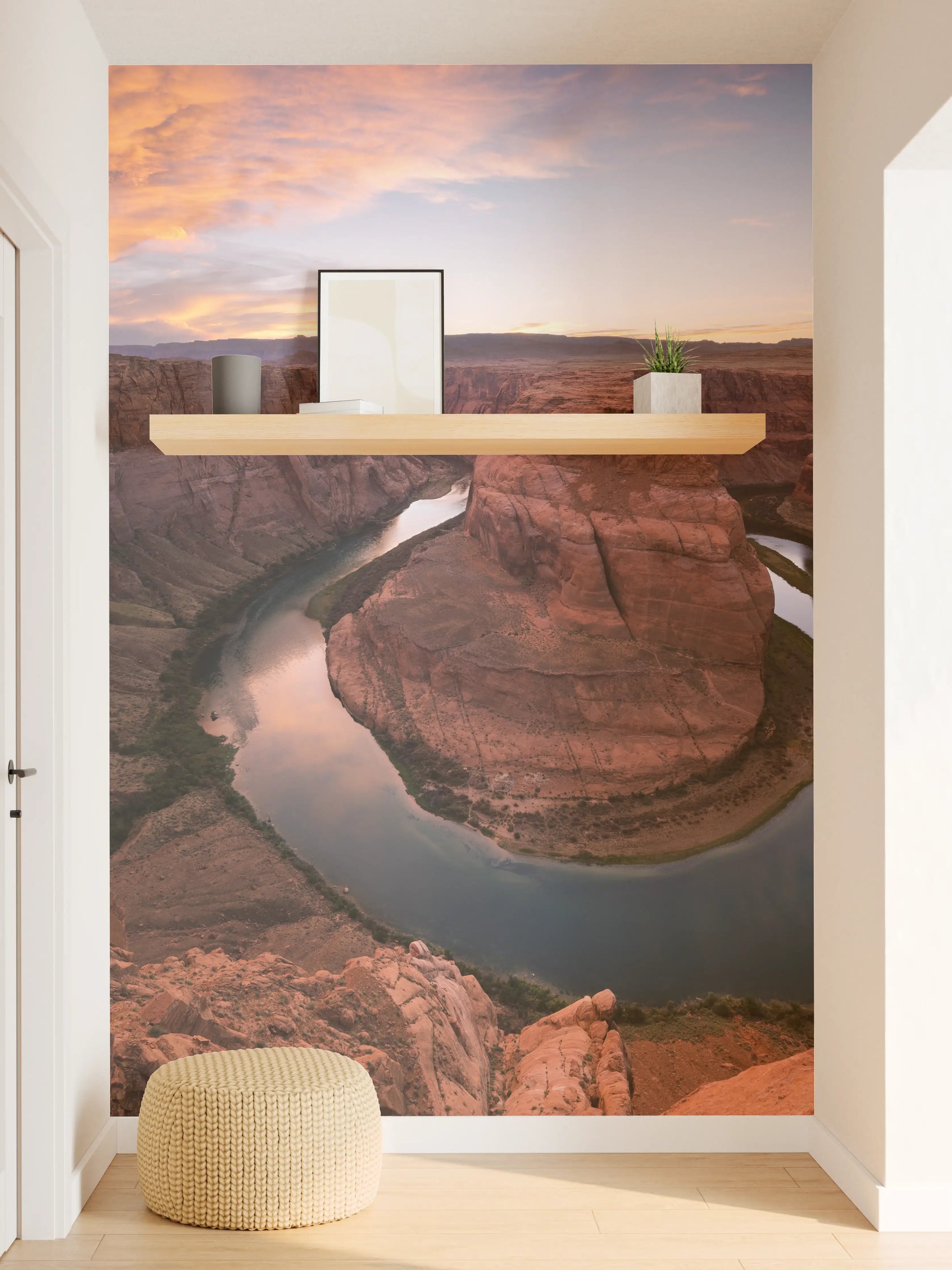 Wandverkleidung Flur - Spektakulärer Blick auf den Horseshoe Bend bei Sonnenuntergang