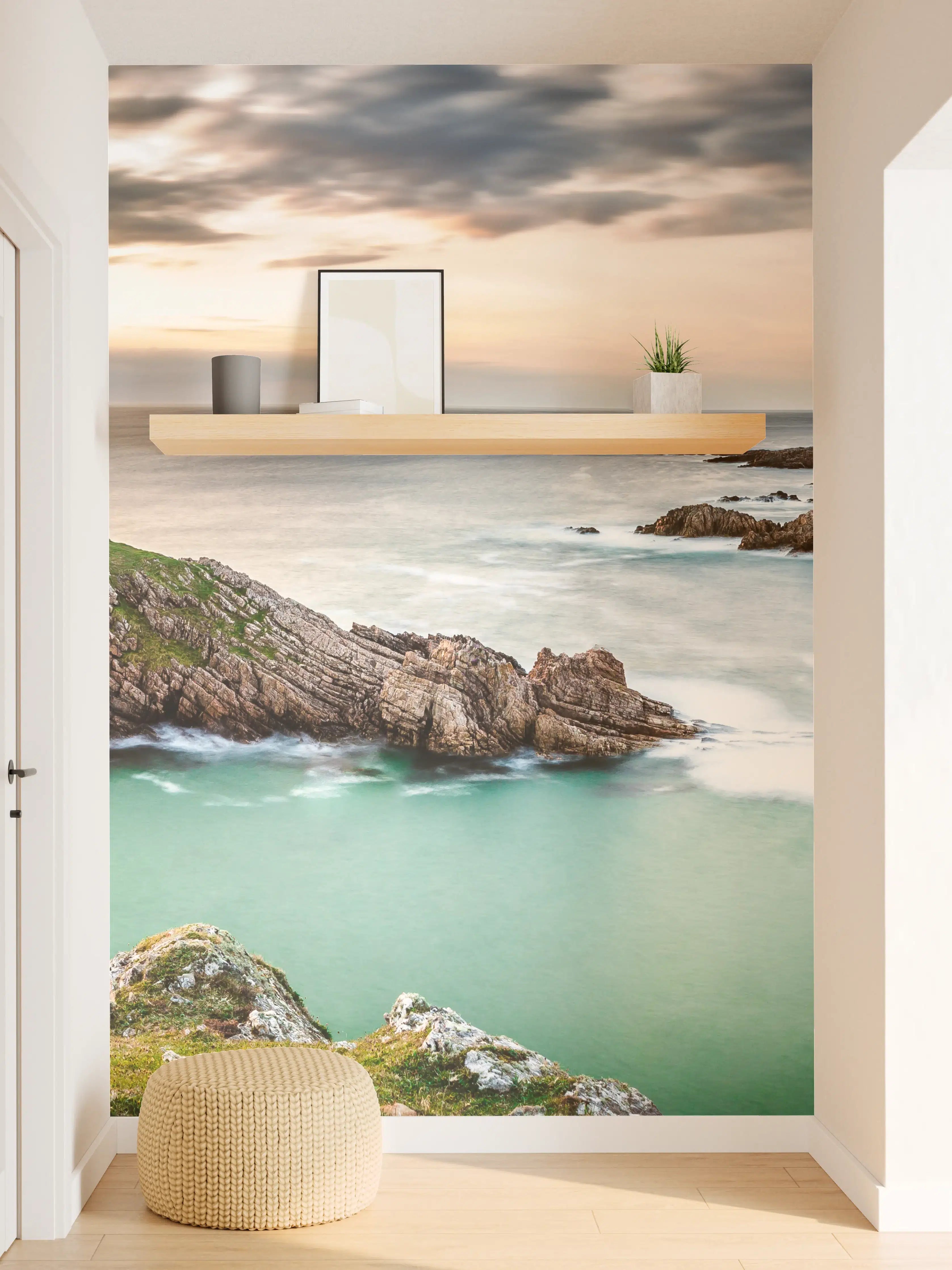 Wandverkleidung Flur - Spektakulärer Küstenblick bei Sonnenuntergang