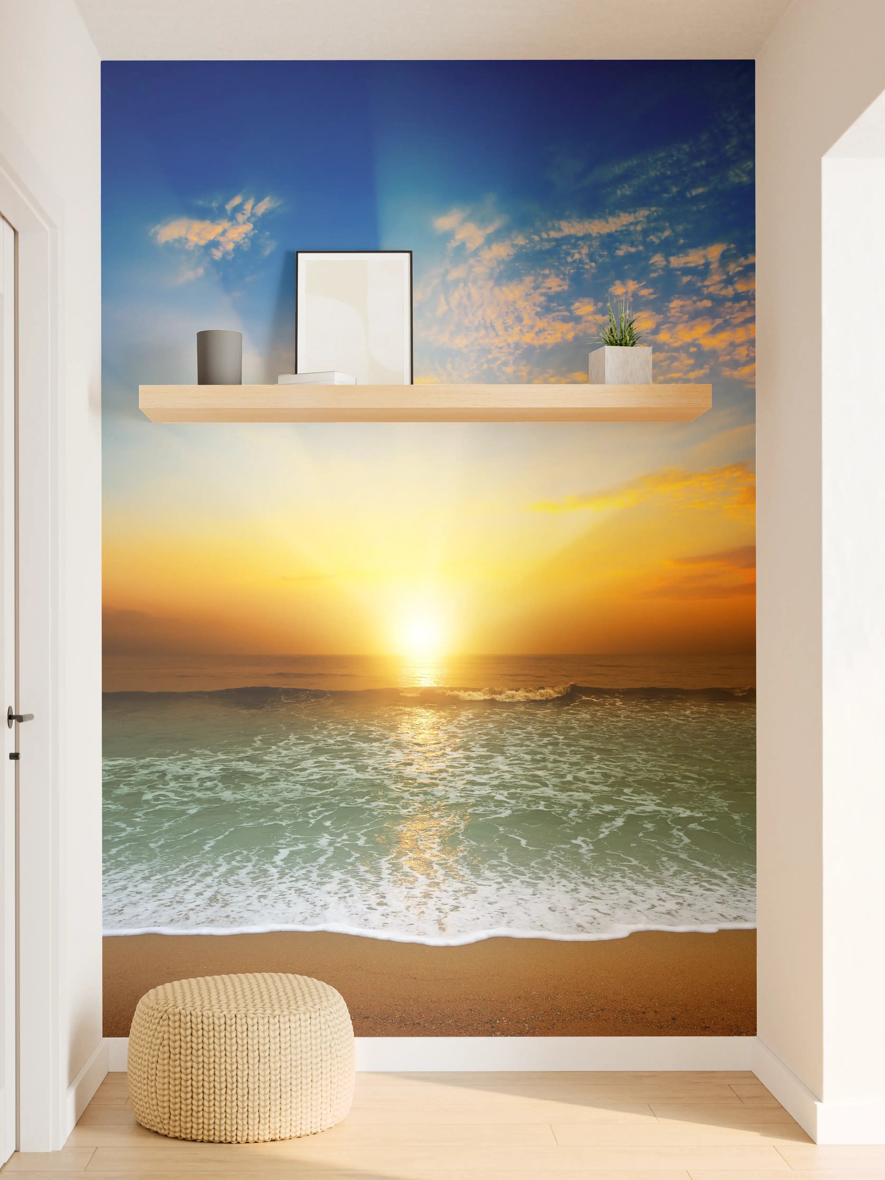 Wandverkleidung Flur - Spektakulärer Sonnenaufgang über dem Meer