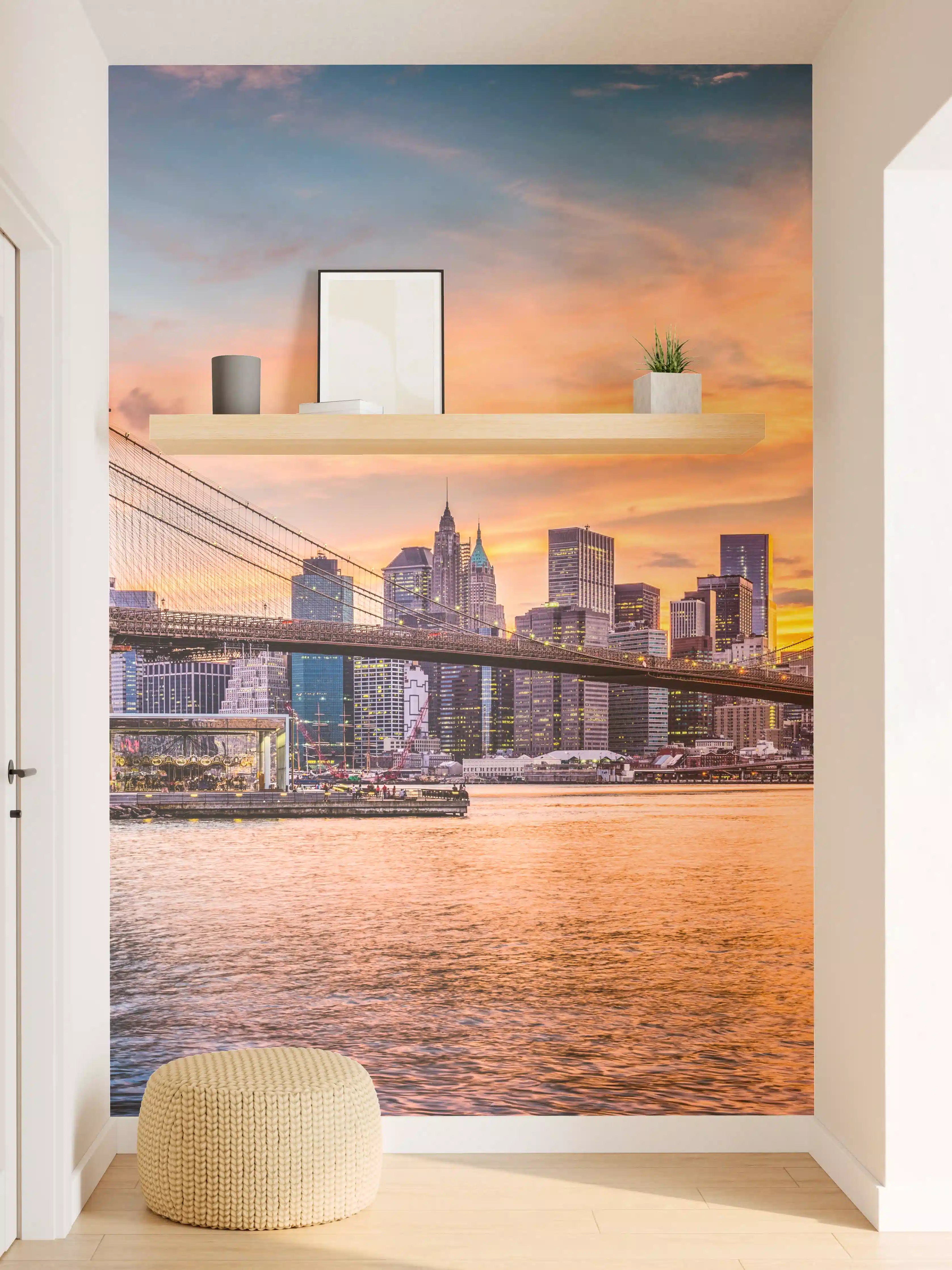 Wandverkleidung Flur - Spektakulärer Sonnenuntergang über New York