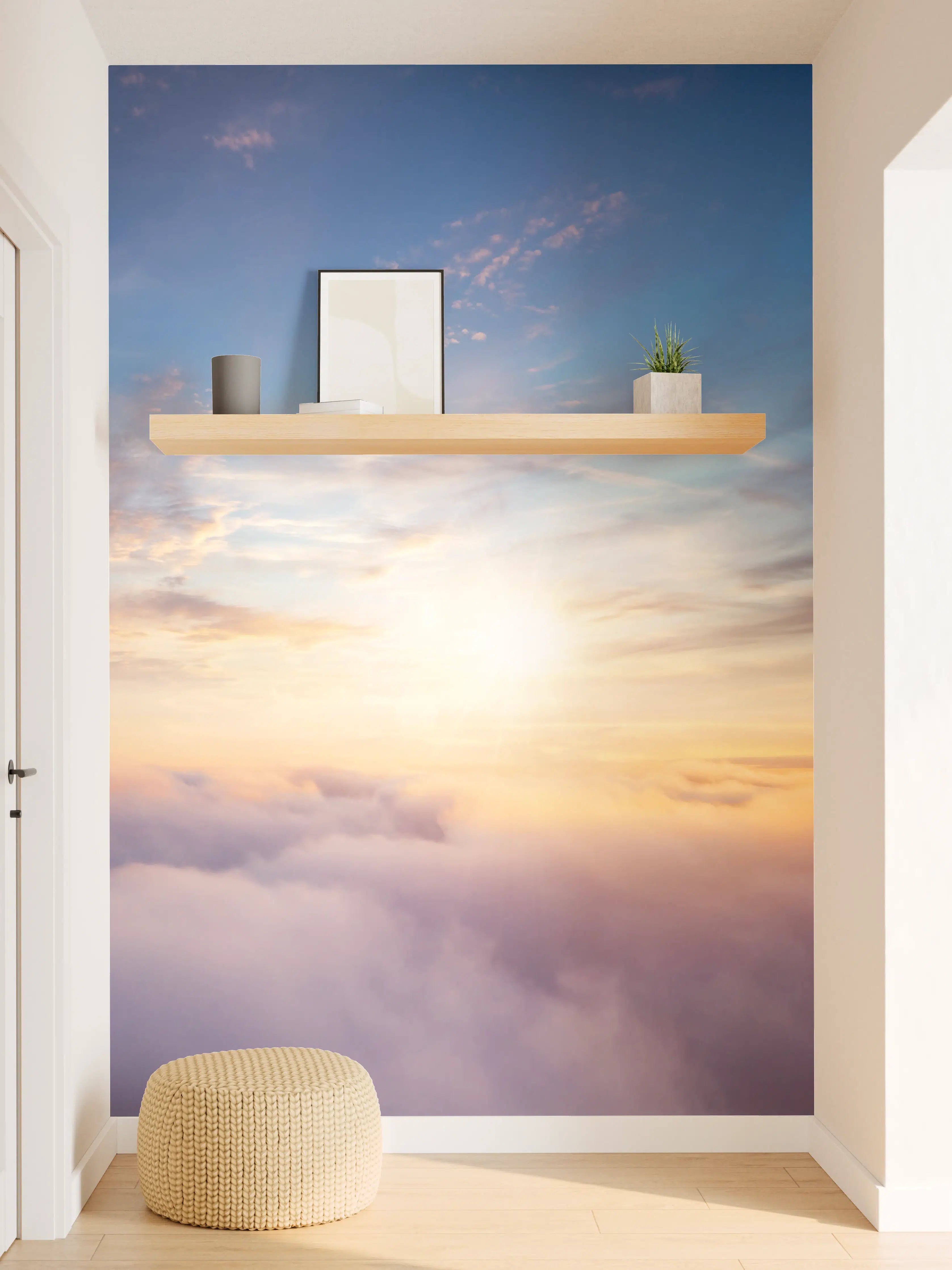 Wandverkleidung Flur - Spektakulärer Sonnenuntergang über den Wolken