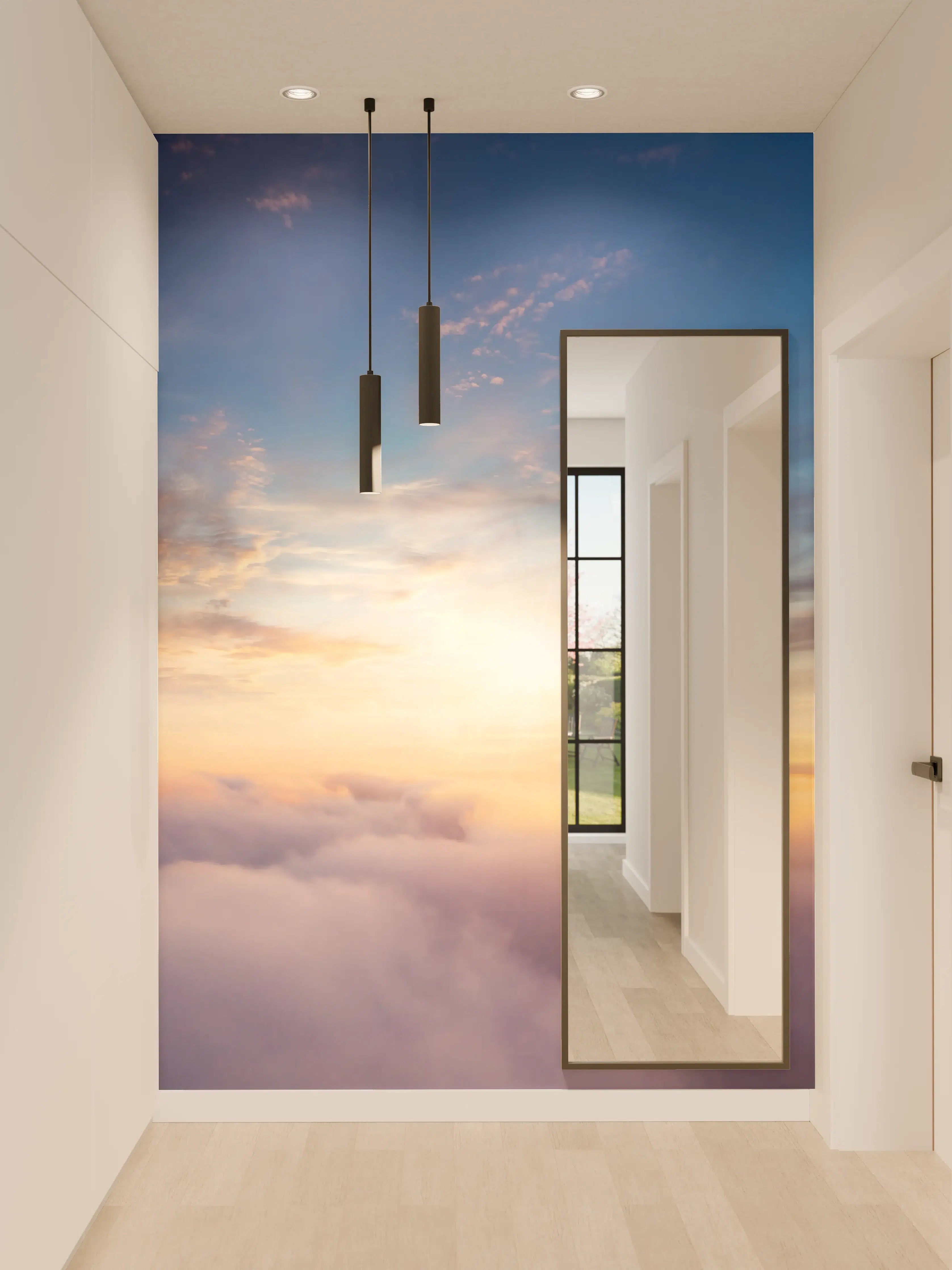 Wandverkleidung Flur - Spektakulärer Sonnenuntergang über den Wolken