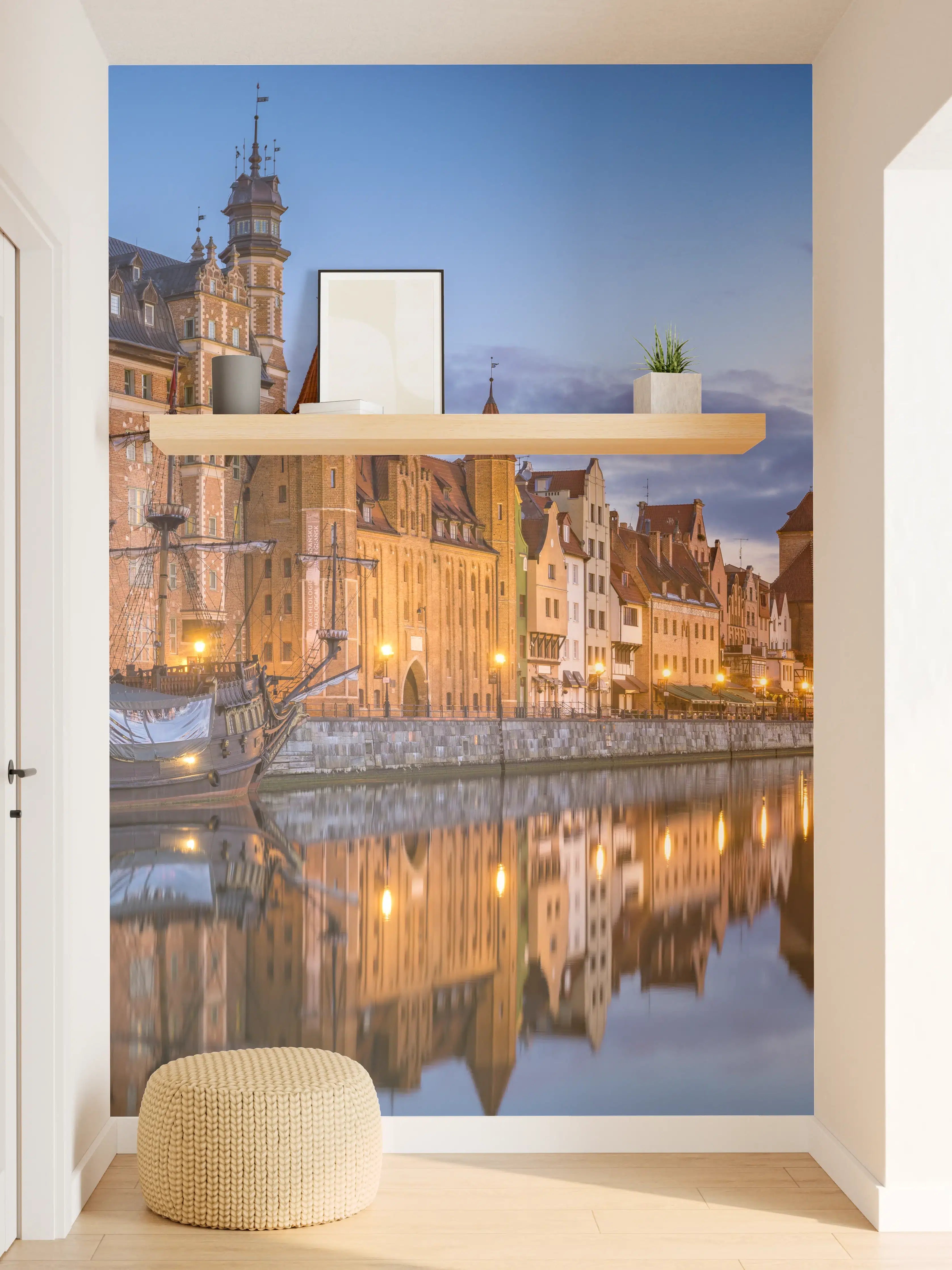 Wandverkleidung Flur - Stadtbild von Gdansk in Polen