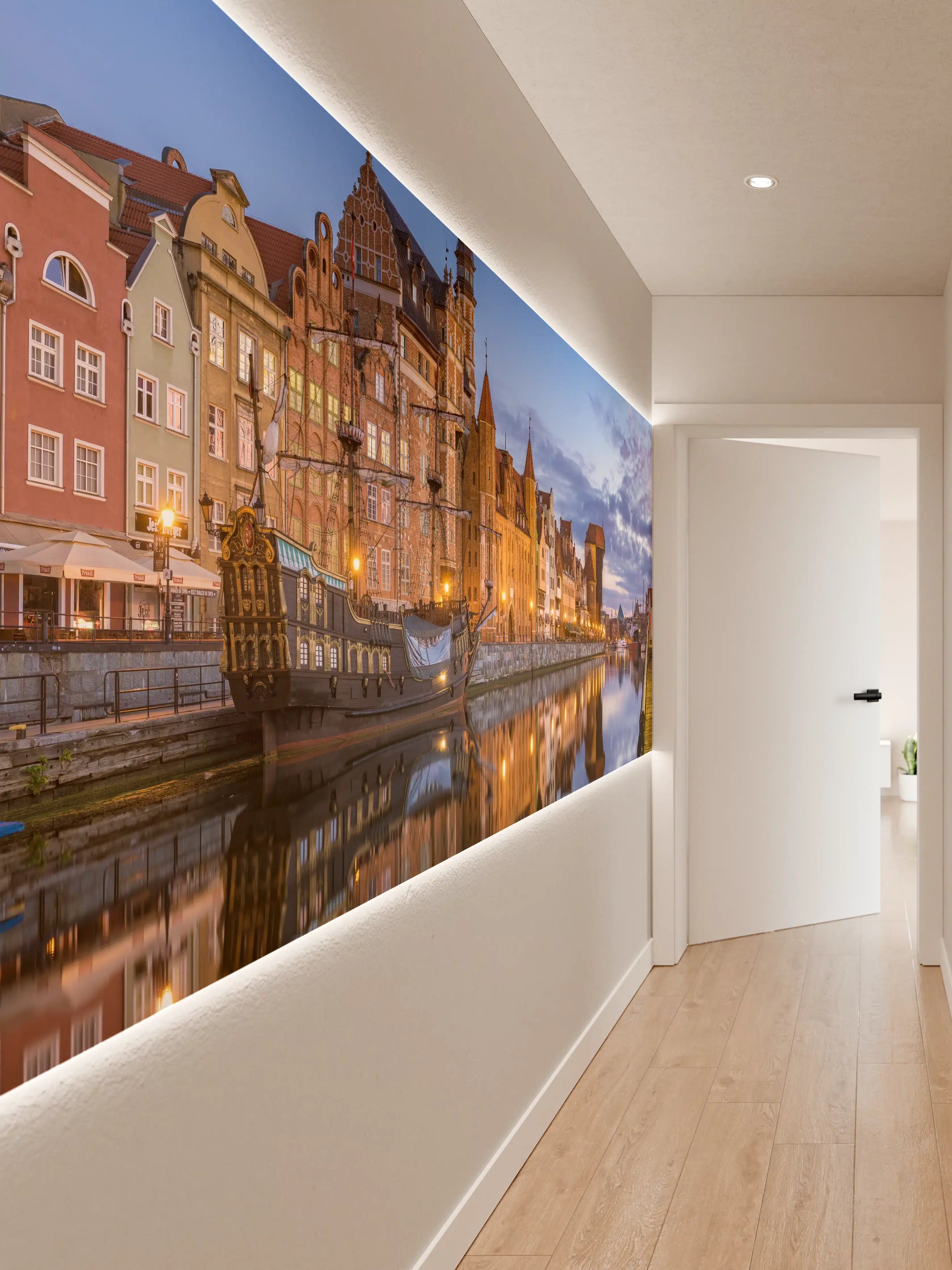 Wandverkleidung Flur - Stadtbild von Gdansk in Polen