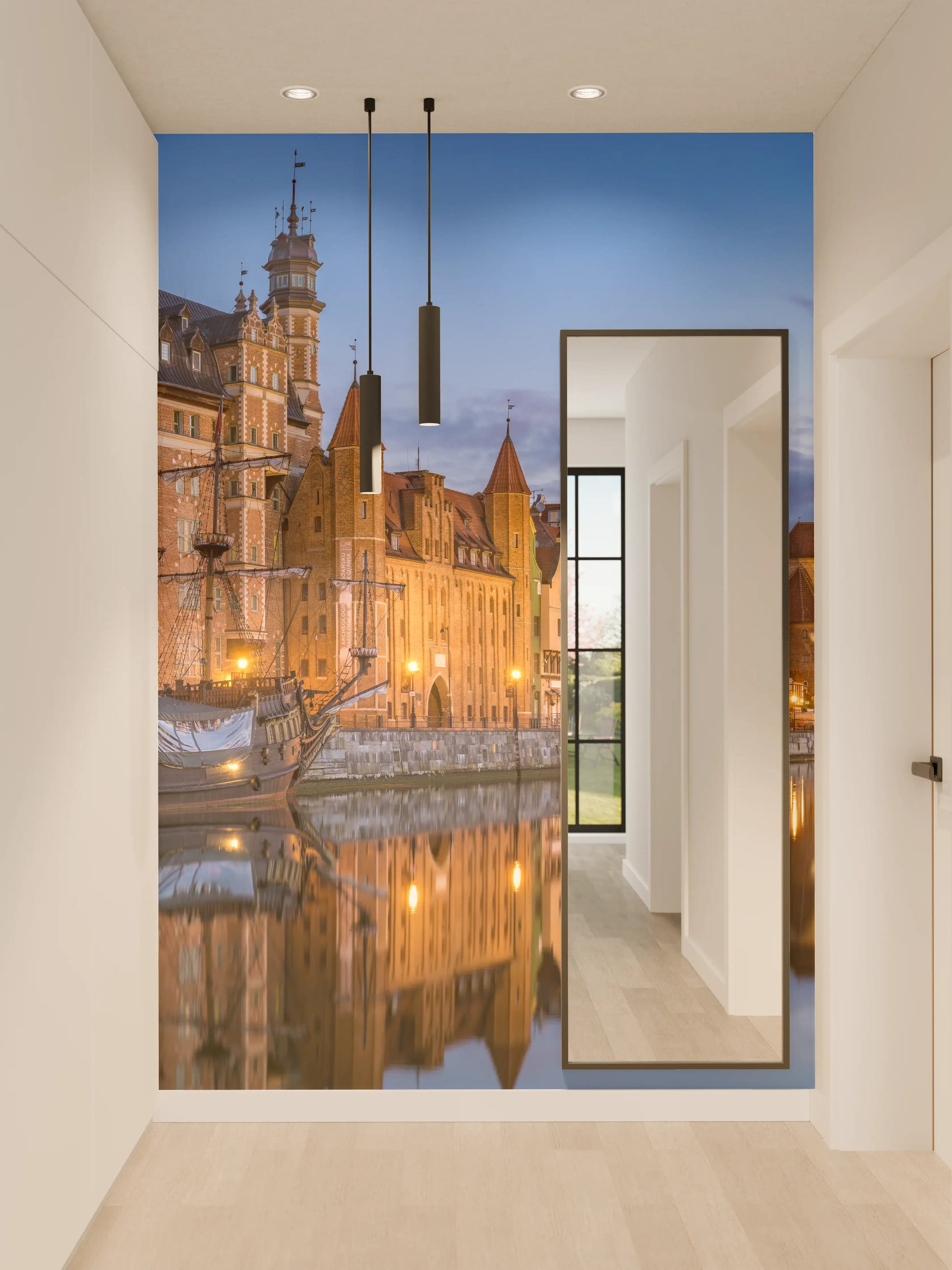 Wandverkleidung Flur - Stadtbild von Gdansk in Polen