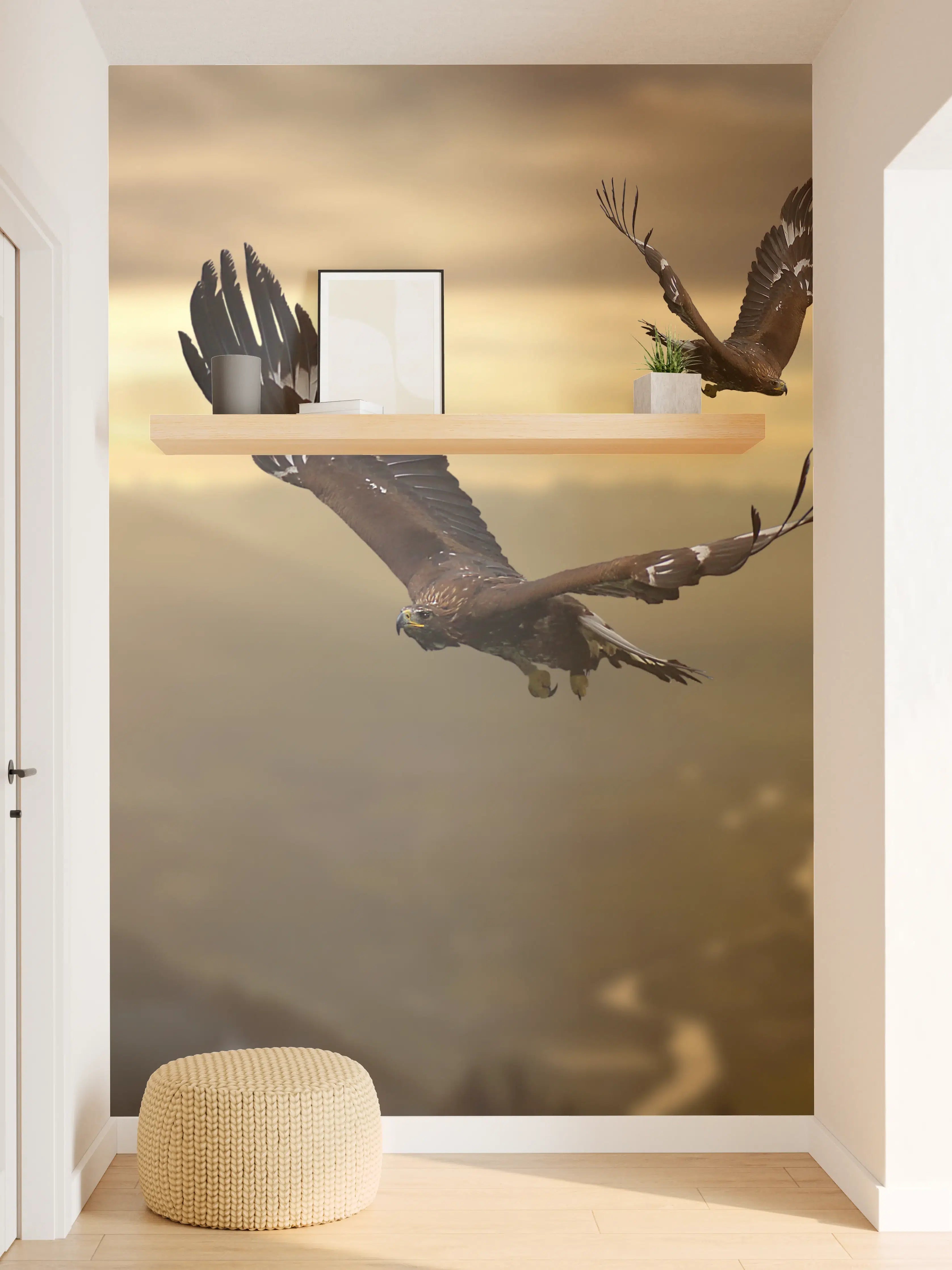 Wandverkleidung Flur - Steinadler an den Alpen